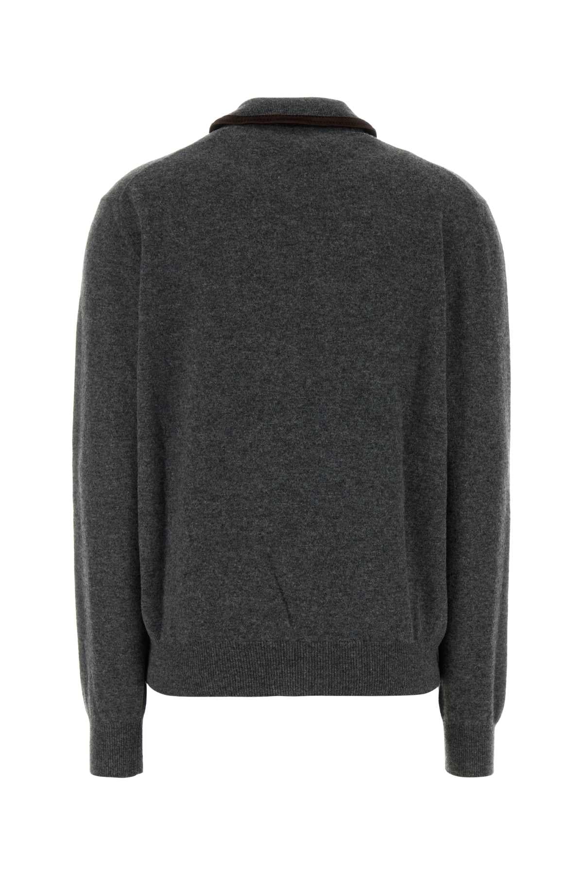 Miu Miu Women Dark Grey Wool Blend Cardigan MIU MIU