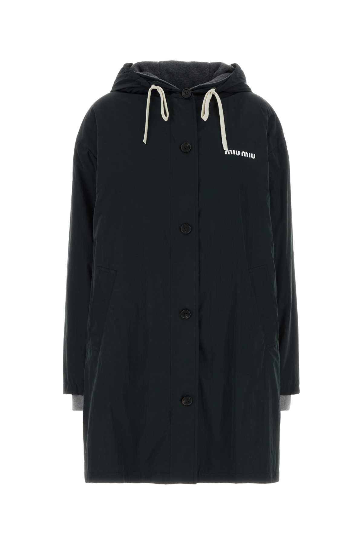 Miu Miu Women Black Polyester Blend Parka MIU MIU