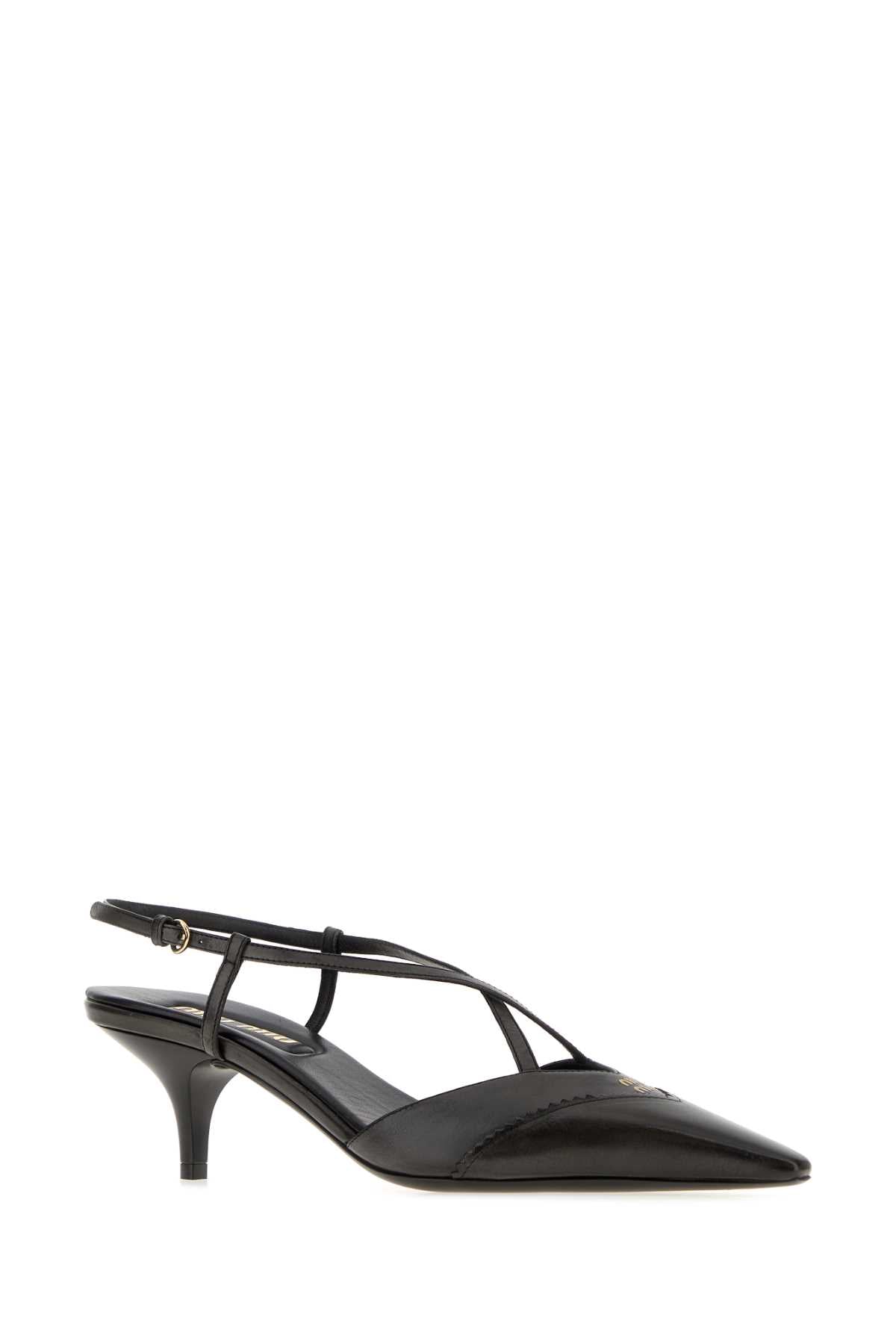 Miu Miu Women Charcoal Leather Pumps MIU MIU