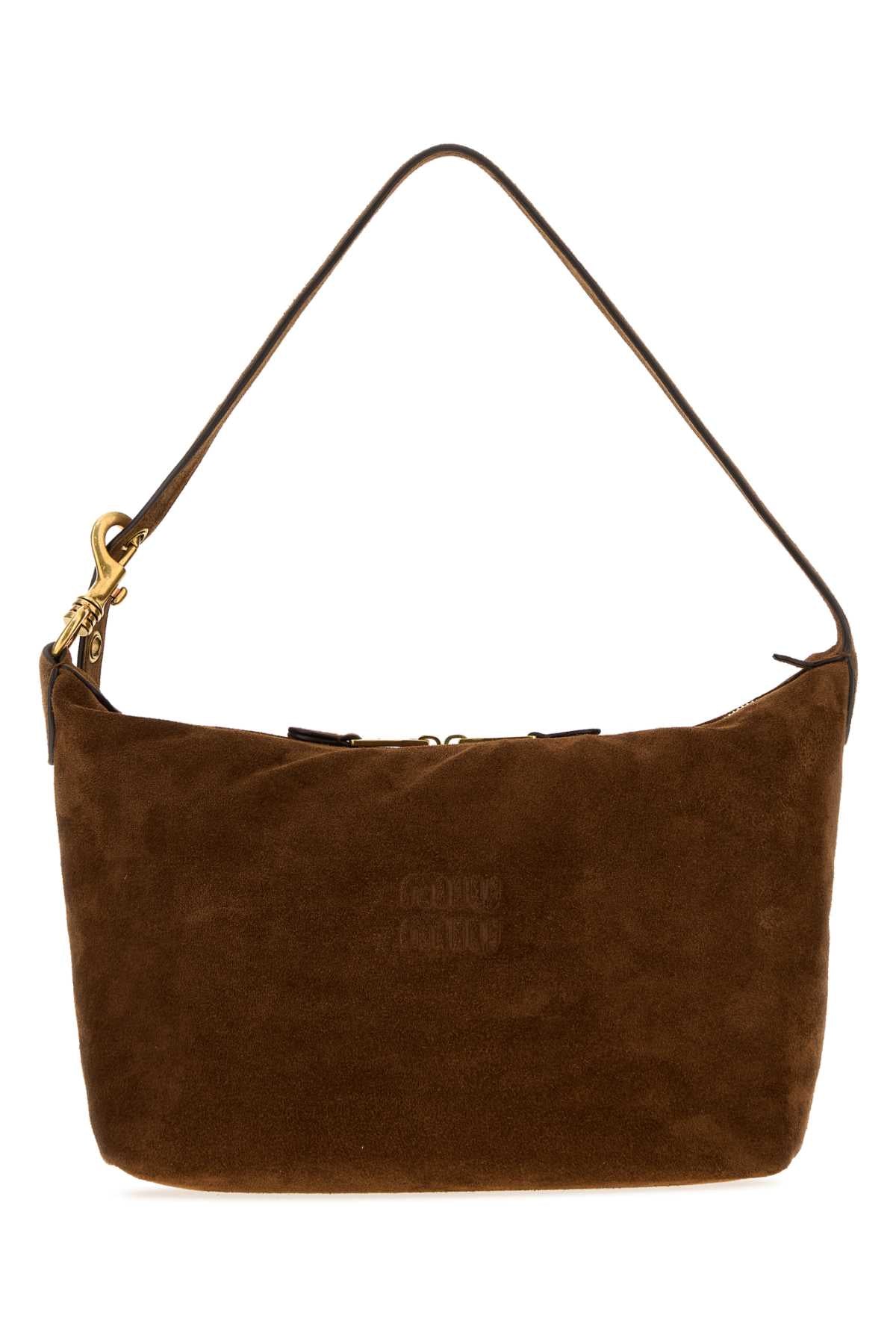 Miu Miu Women Brown Suede Shopping Bag MIU MIU