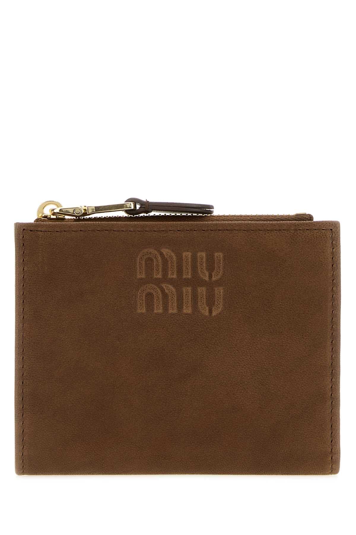 Miu Miu Women Brown Nappa Leather Wallet