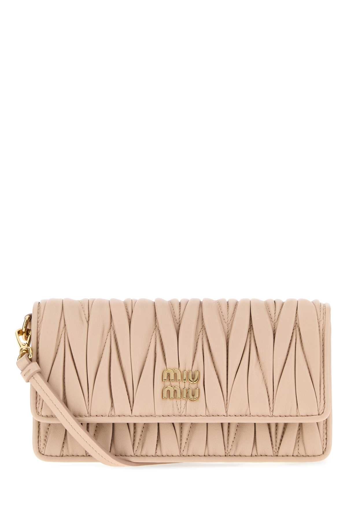 Miu Miu Women Powder Pink Nappa Leather Mini Crossbody Bag MIU MIU