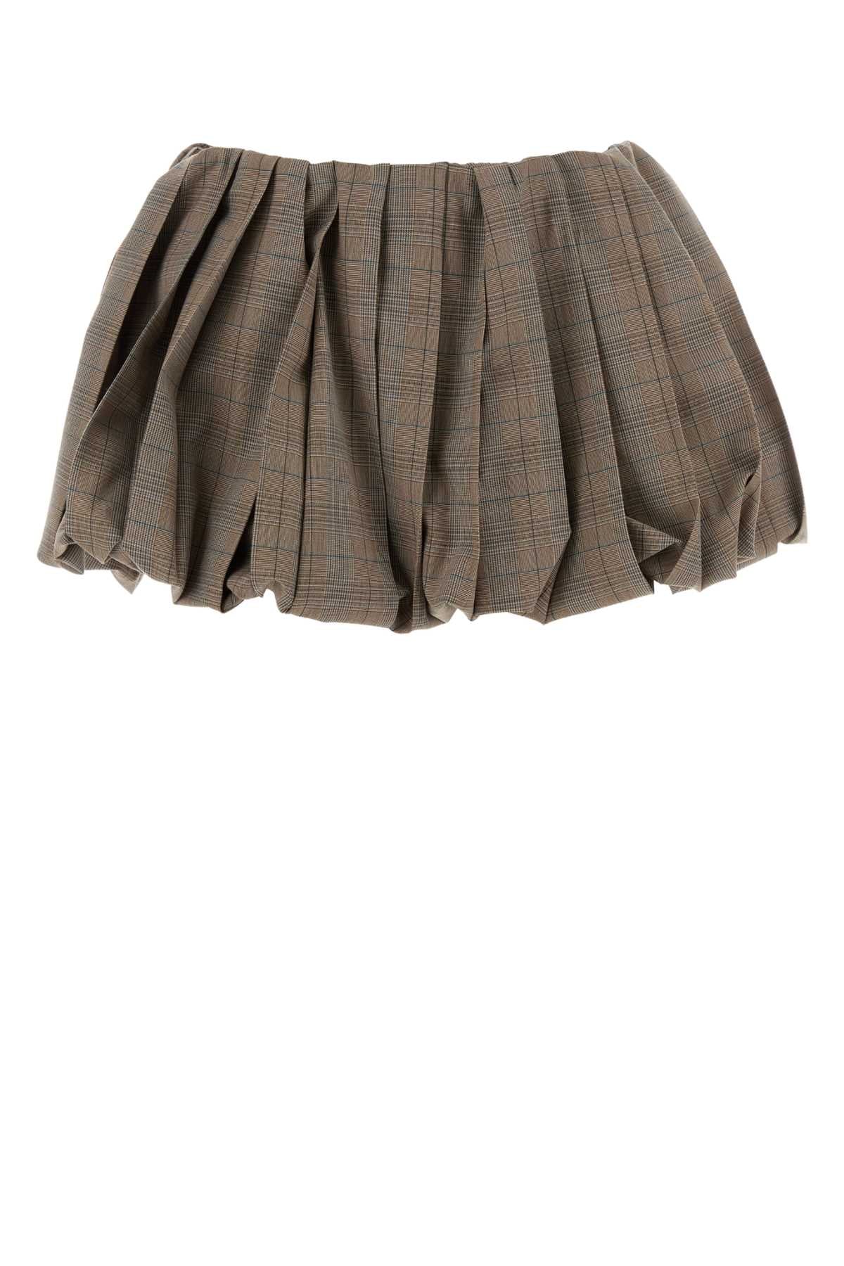 Miu Miu Women Embroidered Wool Mini Skirt MIU MIU
