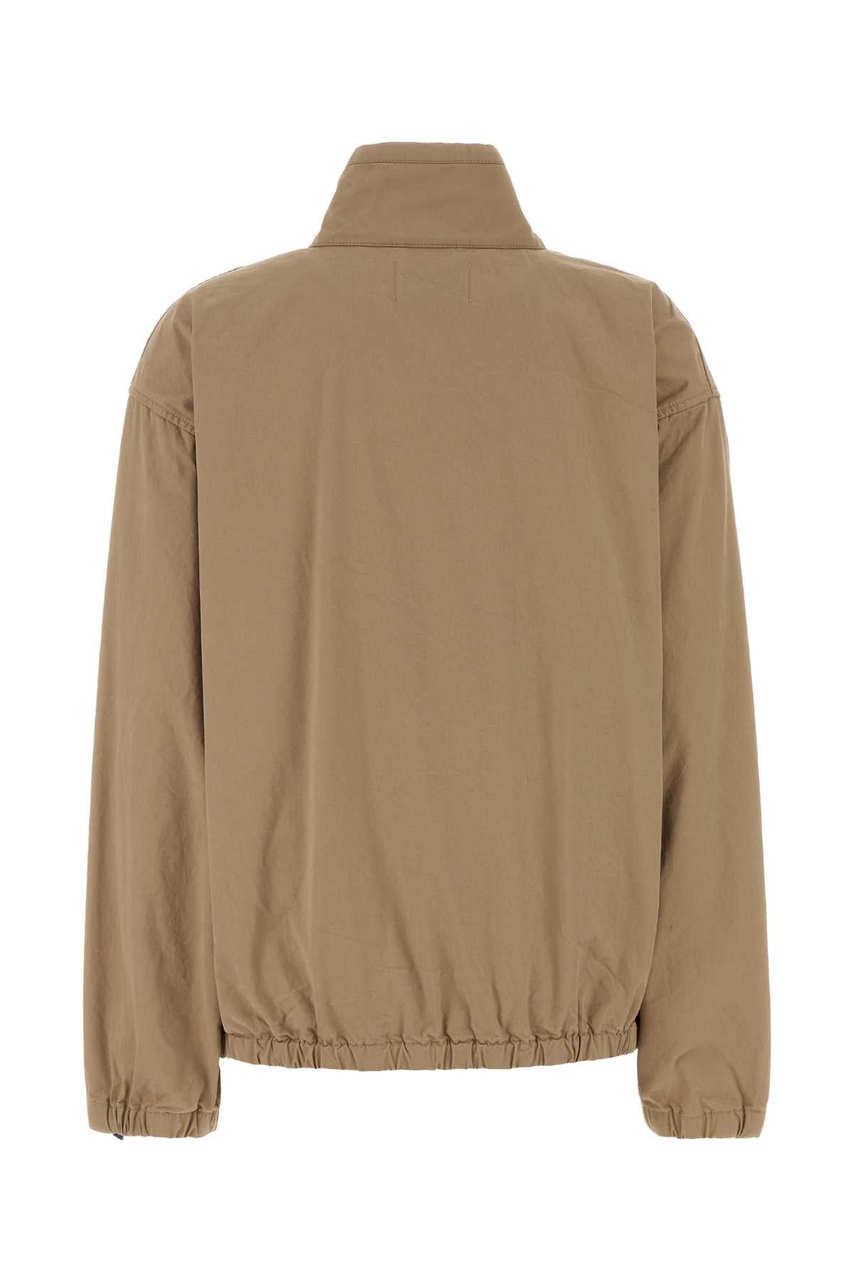Miu Miu Women Camel Gabardine Windbreaker MIU MIU