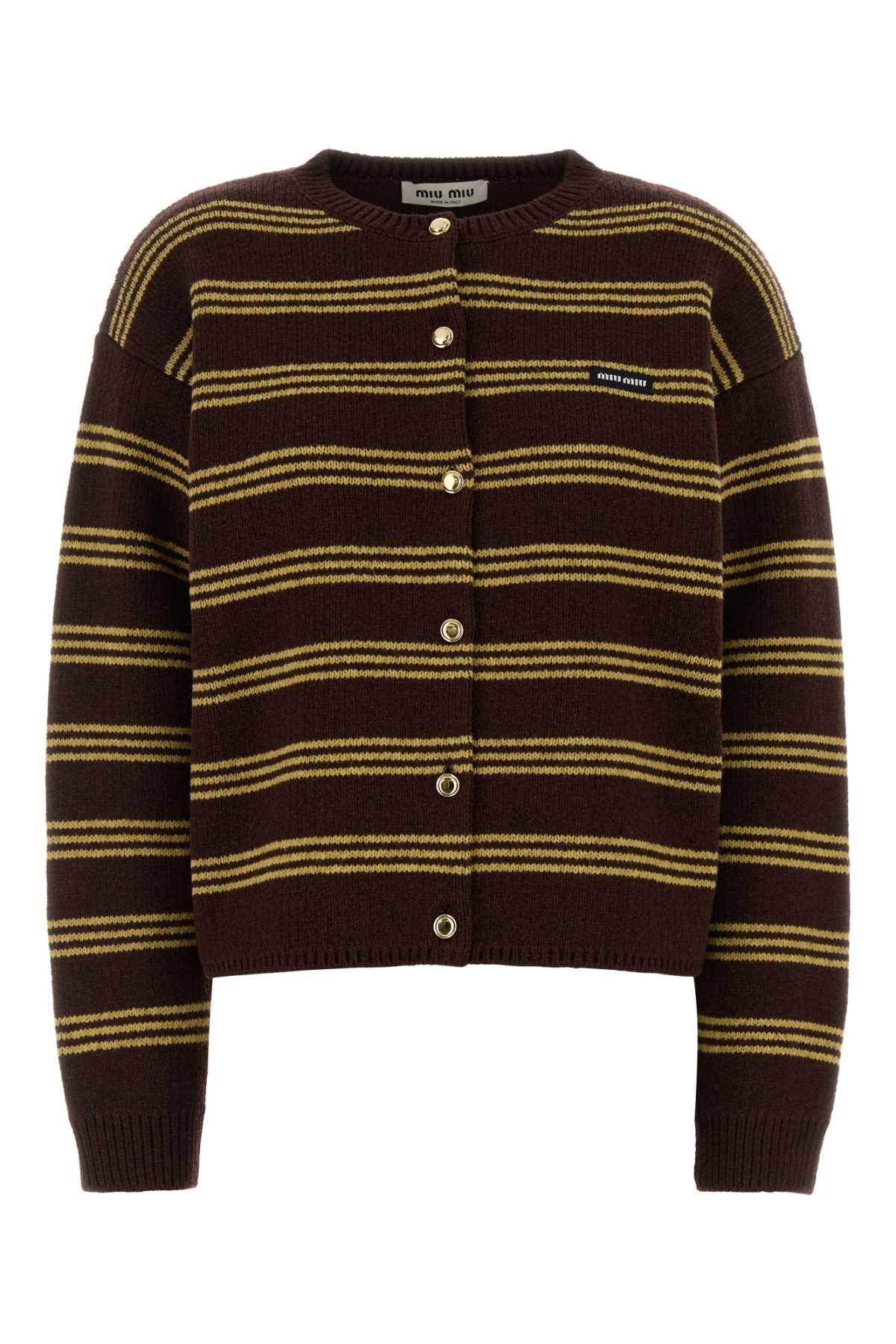 Miu Miu Women Embroidered Wool Blend Cardigan MIU MIU