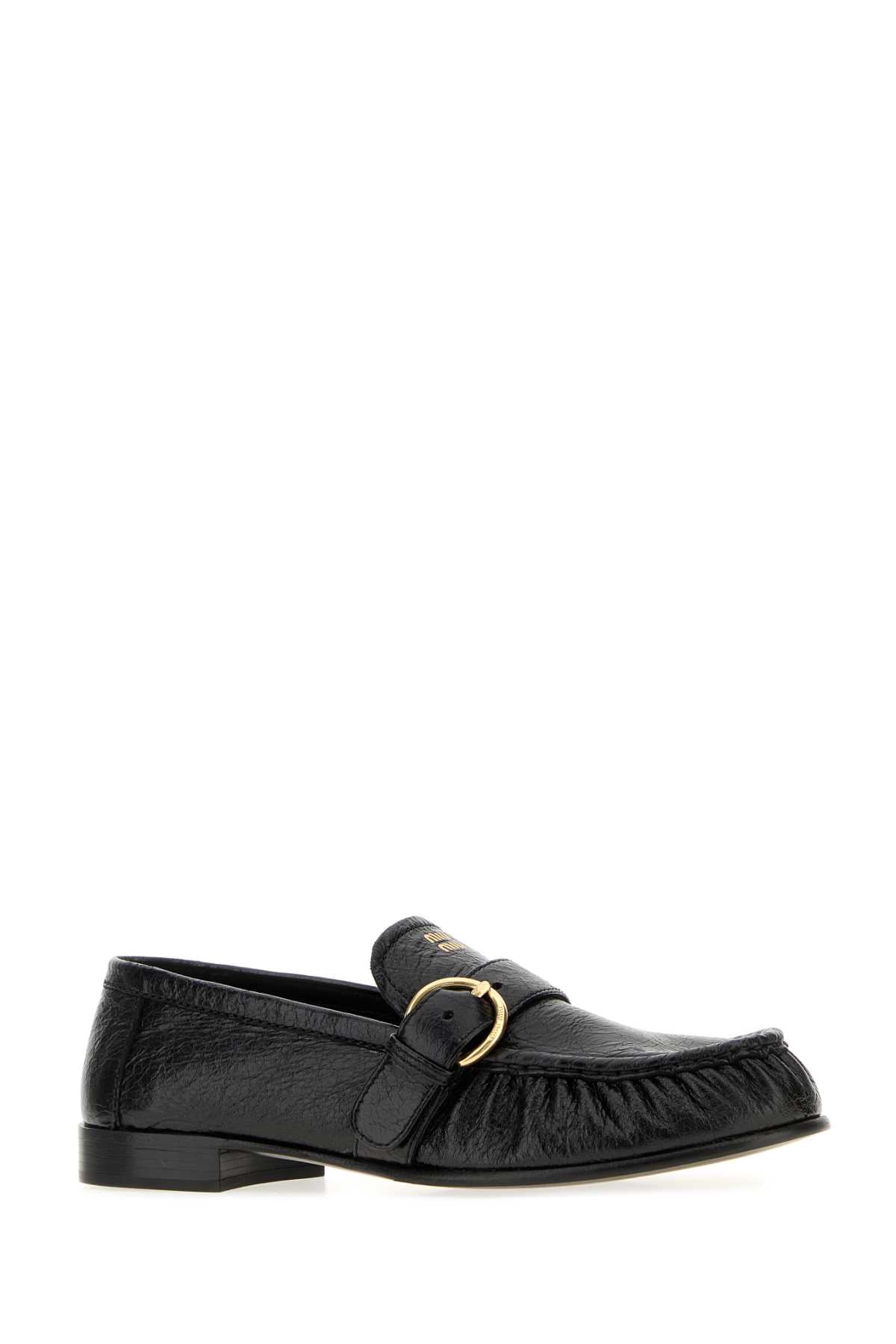 Miu Miu Women Black Leather Loafers MIU MIU