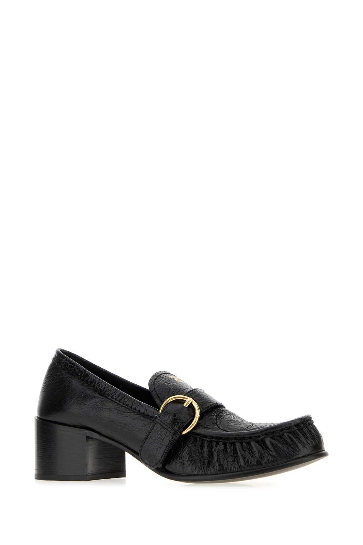 Miu Miu Women Black Leather Loafers