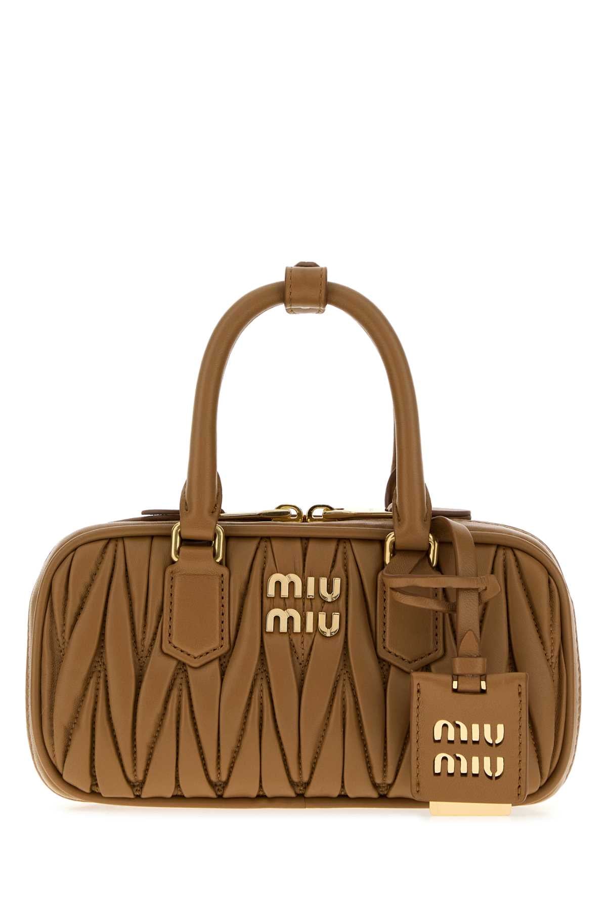 Miu Miu Women Caramel Nappa Leather Arcadie Handbag MIU MIU