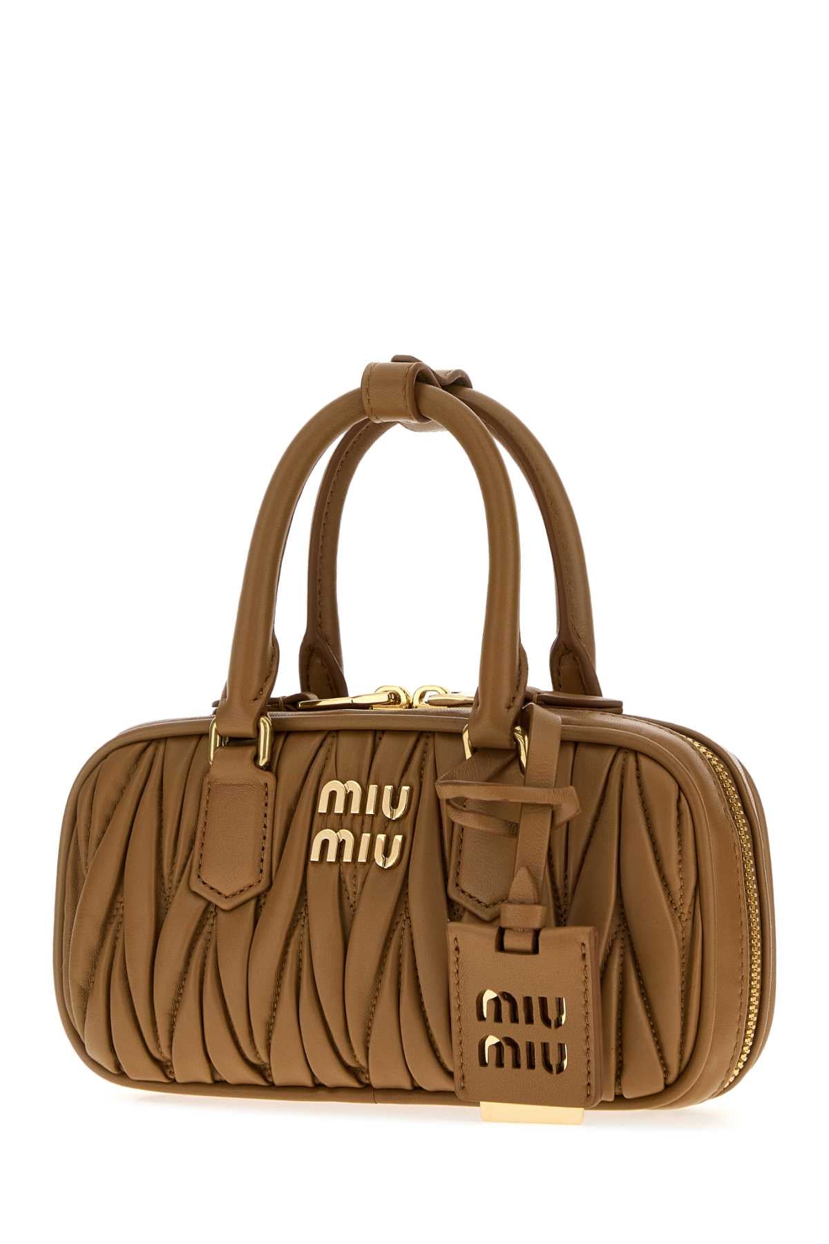 Miu Miu Women Caramel Nappa Leather Arcadie Handbag MIU MIU