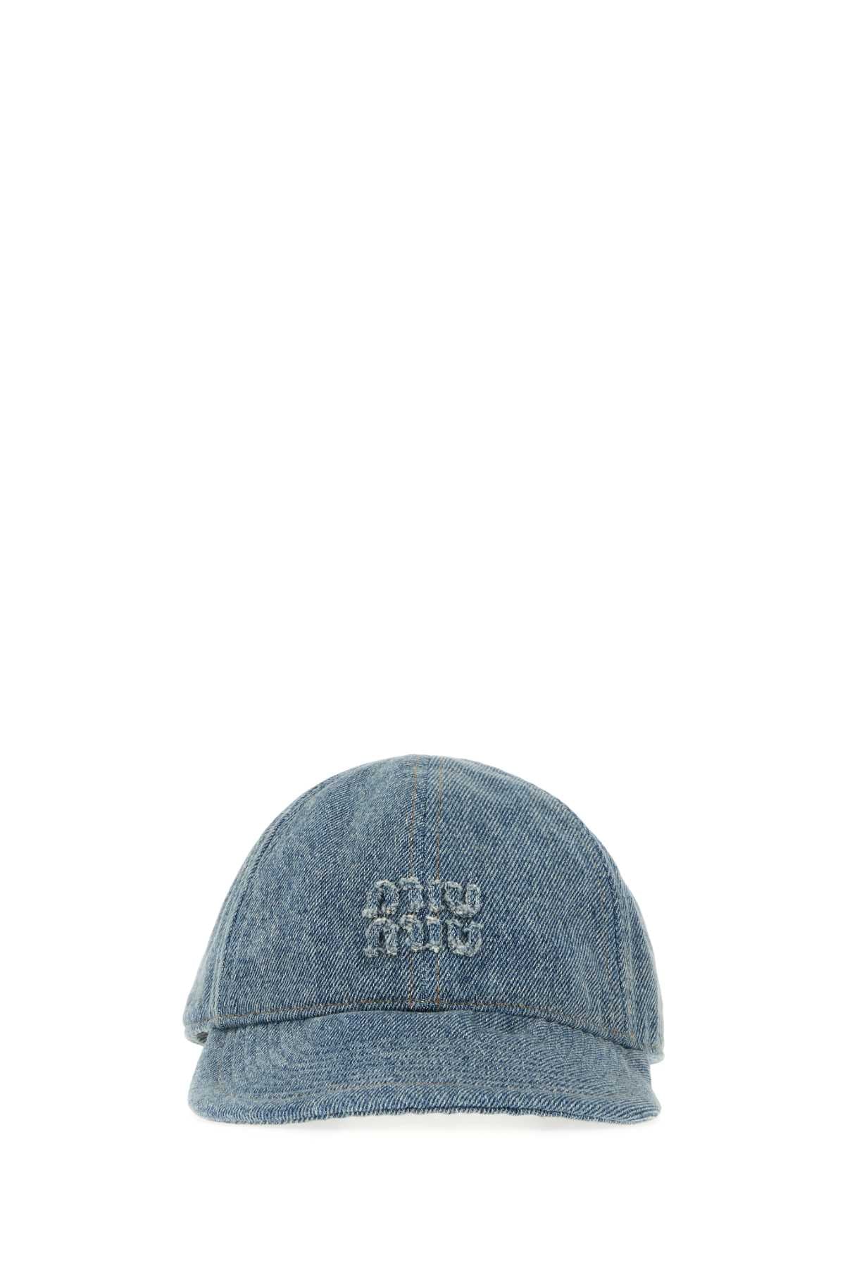 Miu Miu Women Denim Baseball Cap MIU MIU