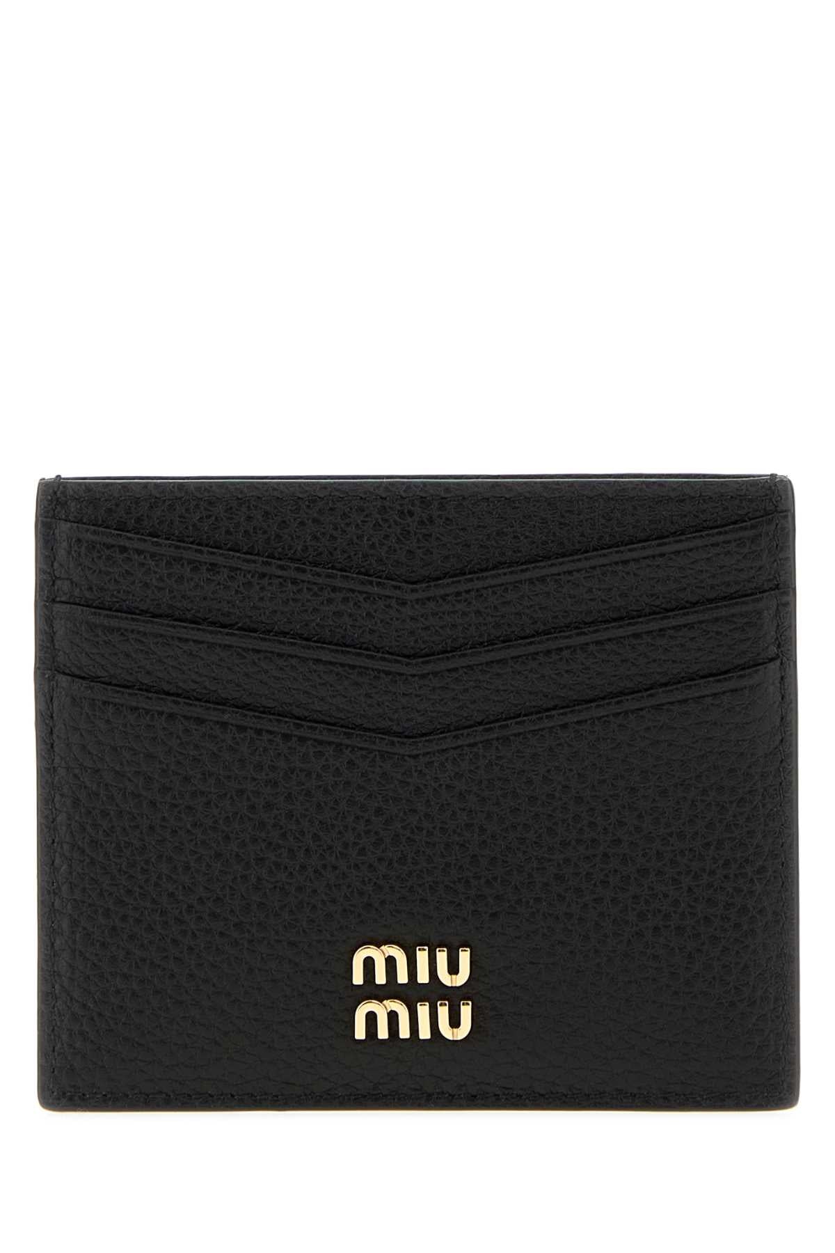 Miu Miu Women Black Leather Card Holder MIU MIU