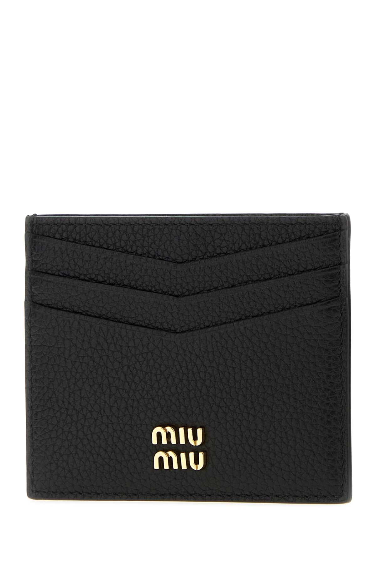 Miu Miu Women Black Leather Card Holder MIU MIU
