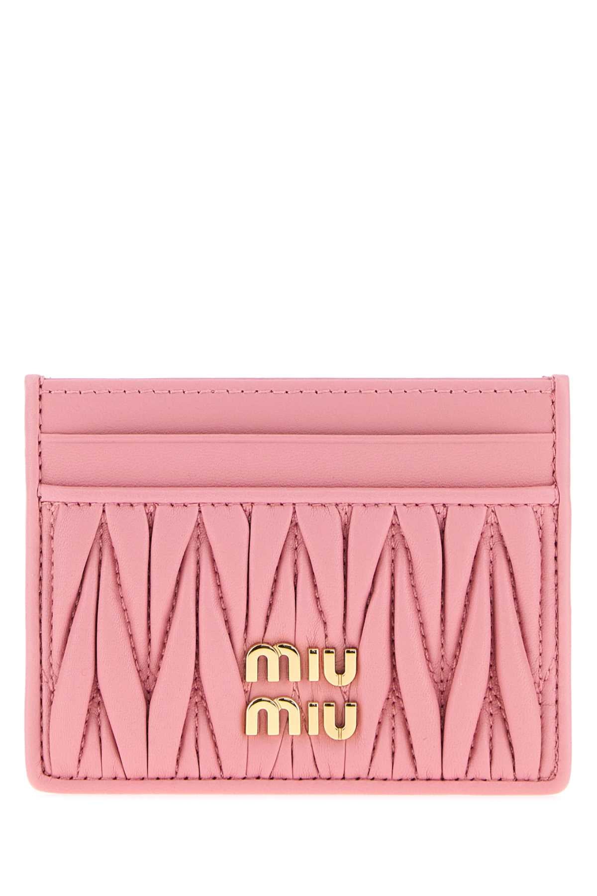 Miu Miu Women Pink Leather Card Holder MIU MIU