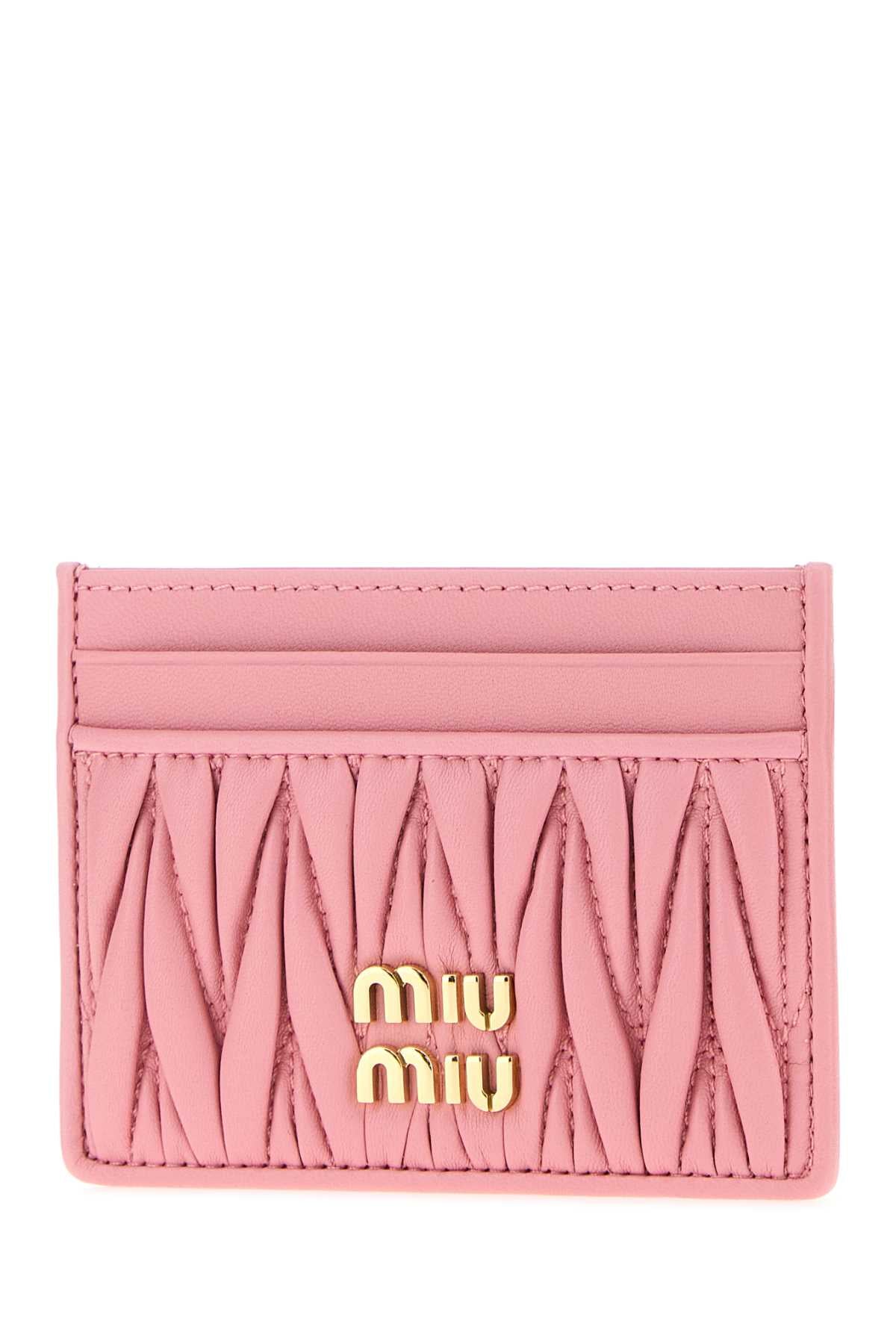 Miu Miu Women Pink Leather Card Holder MIU MIU