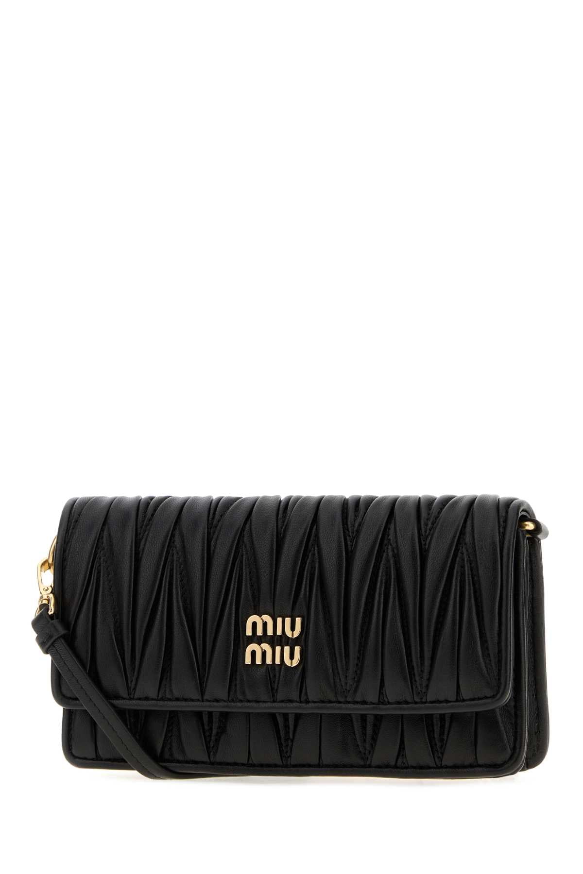 Miu Miu Women Black Nappa Leather Mini Crossbody Bag MIU MIU