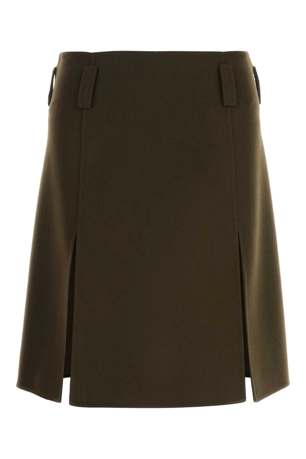 Miu Miu Women Brown Wool Blend Skirt MIU MIU