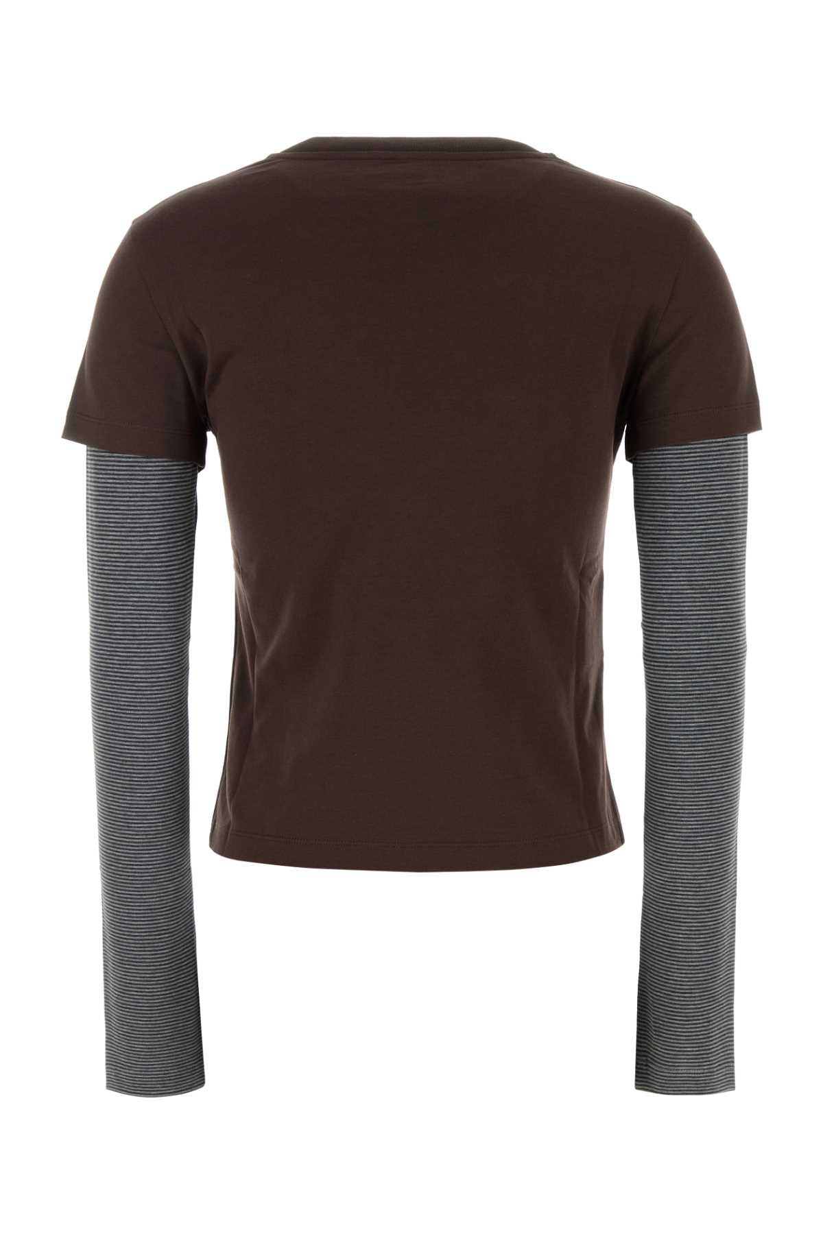 Miu Miu Women Brown Cotton T-Shirt MIU MIU