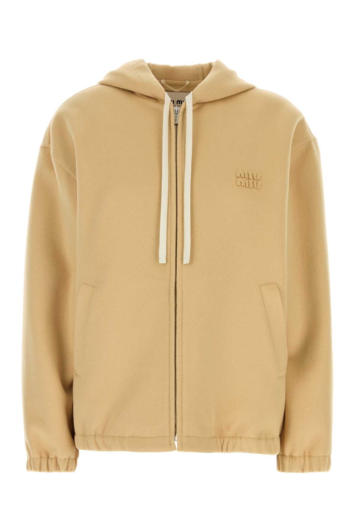 Miu Miu Women Pastel Yellow Wool Blend Jacket MIU MIU
