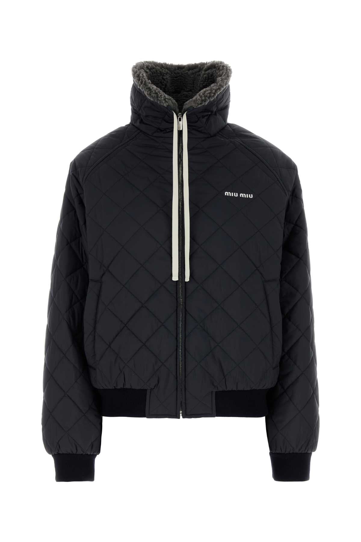 Miu Miu Women Navy Blue Polyester Down Jacket MIU MIU