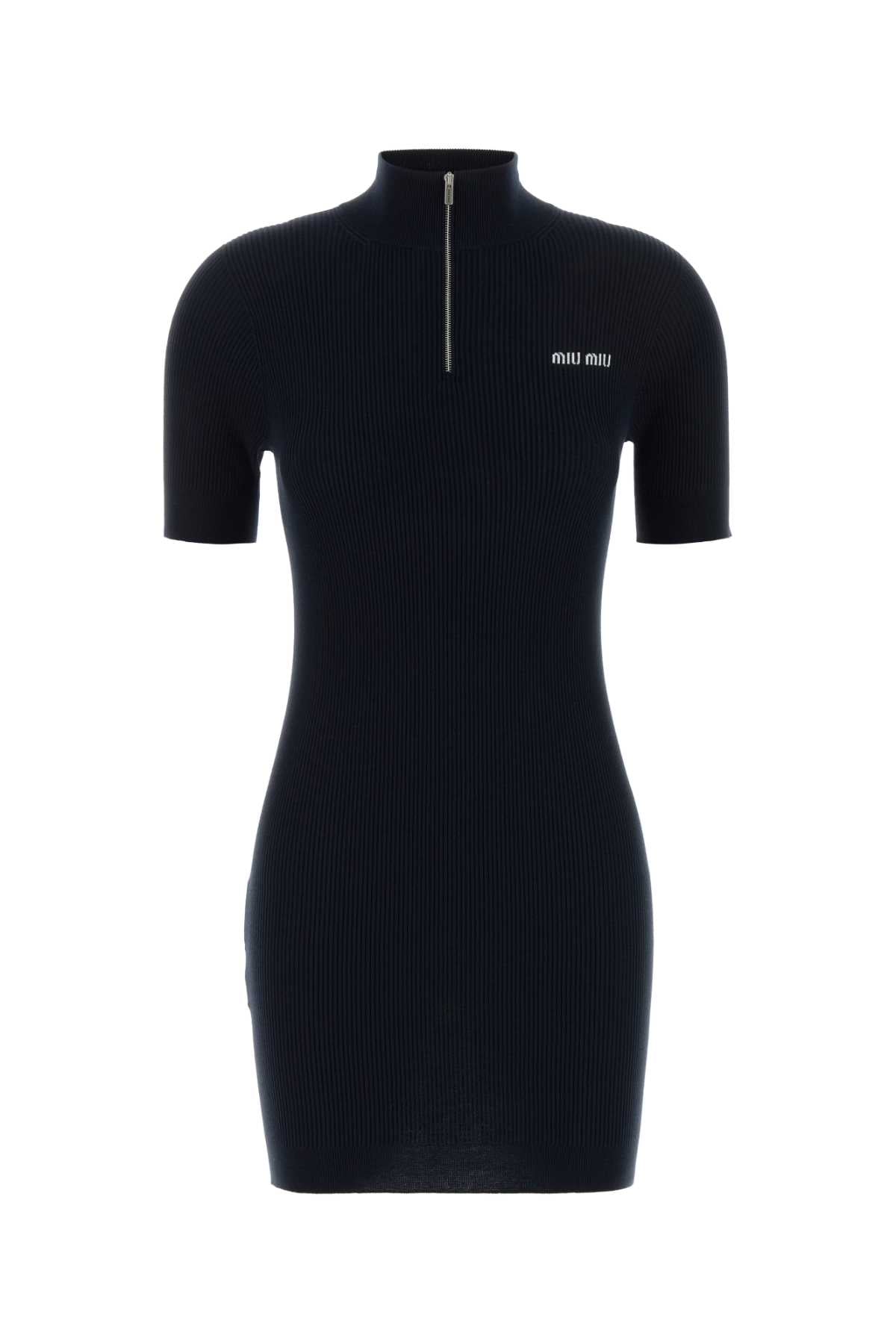 Miu Miu Women Midnight Blue Cotton Dress MIU MIU