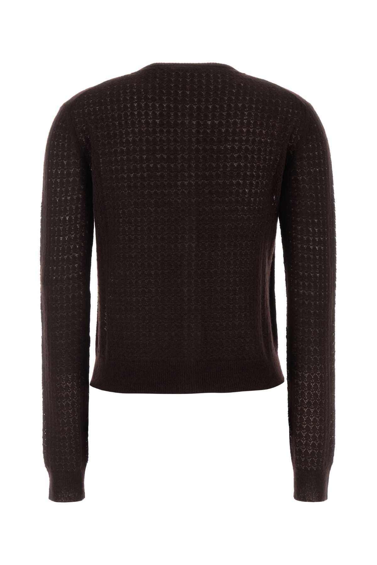 Miu Miu Women Dark Brown Cashmere Blend Cardigan MIU MIU