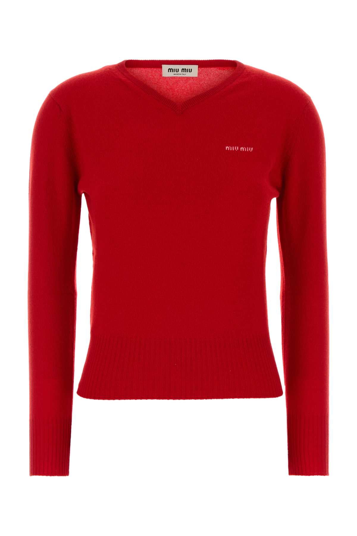 Miu Miu Women Red Cashmere Sweater MIU MIU