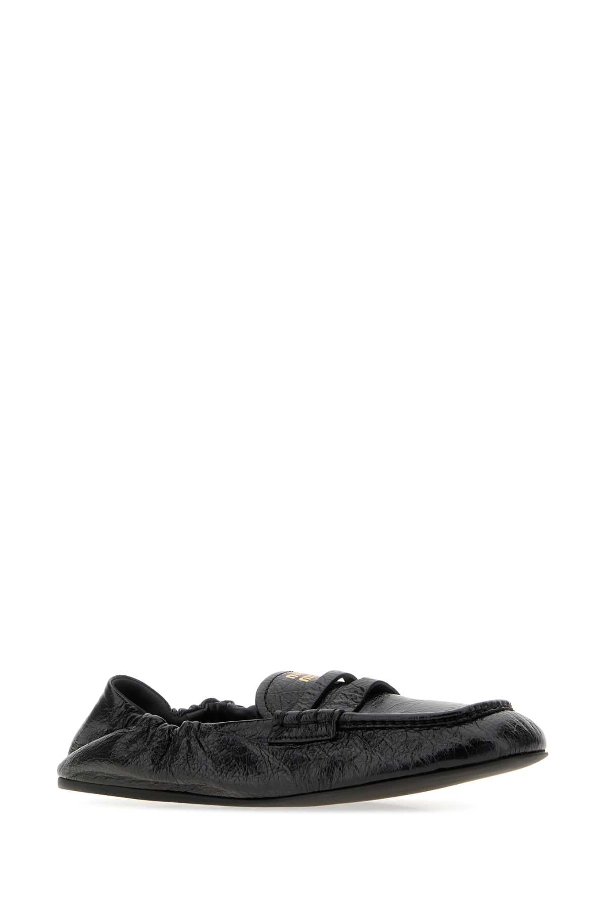 Miu Miu Women Black Leather Loafers MIU MIU