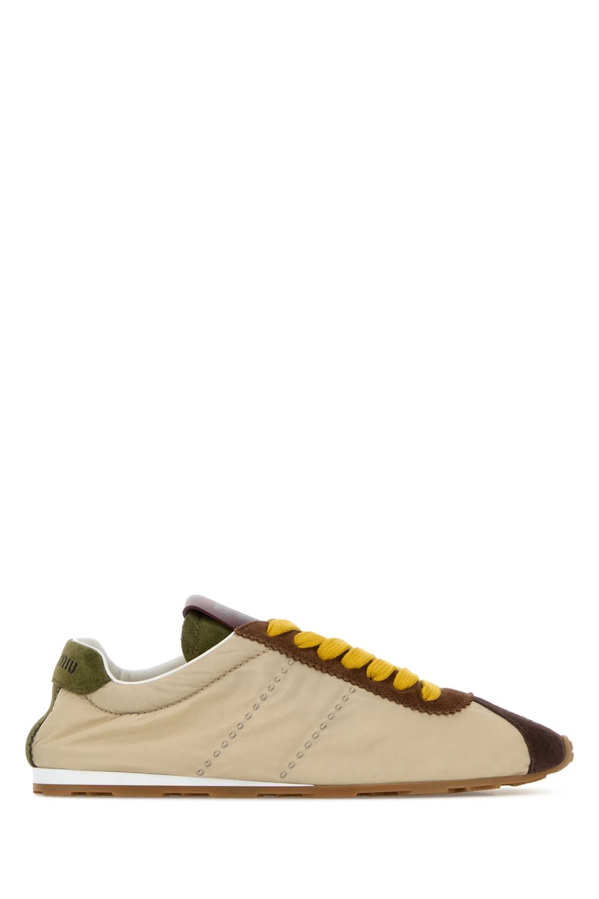 Miu Miu Women Multicolor Fabric And Suede Plume Sneakers MIU MIU