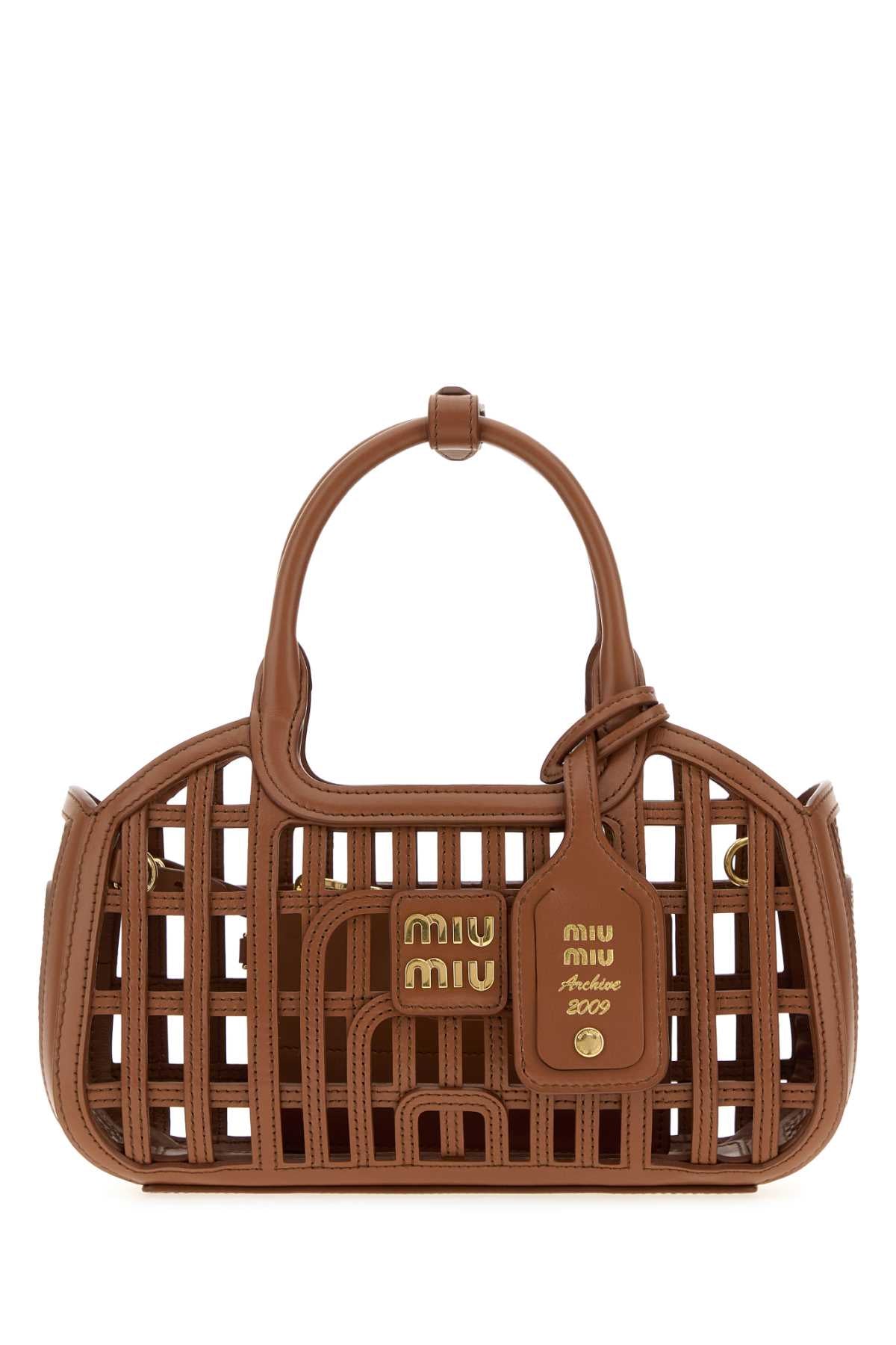 Miu Miu Women Brown Leather Handbag MIU MIU