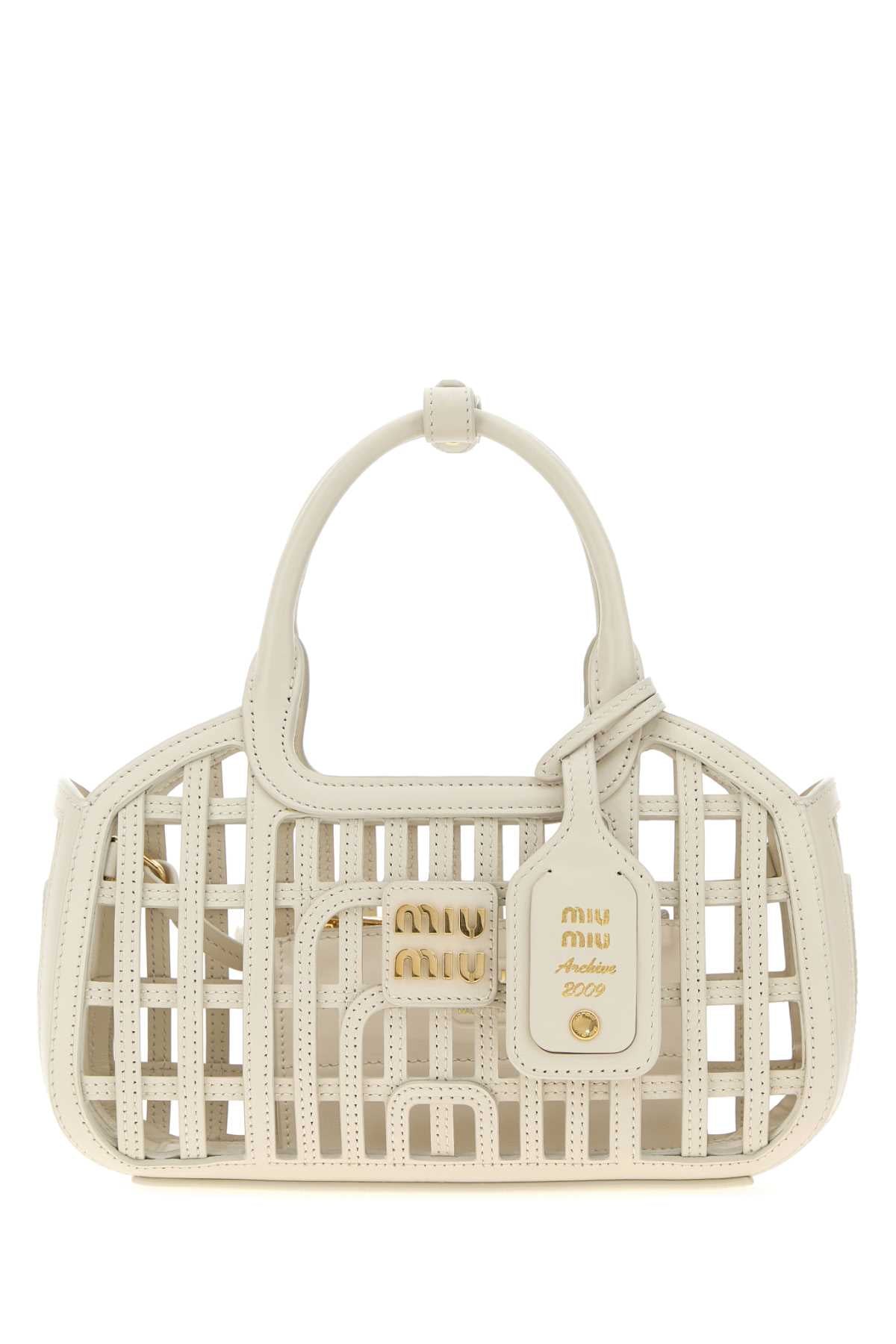 Miu Miu Women Chalk Leather Handbag MIU MIU