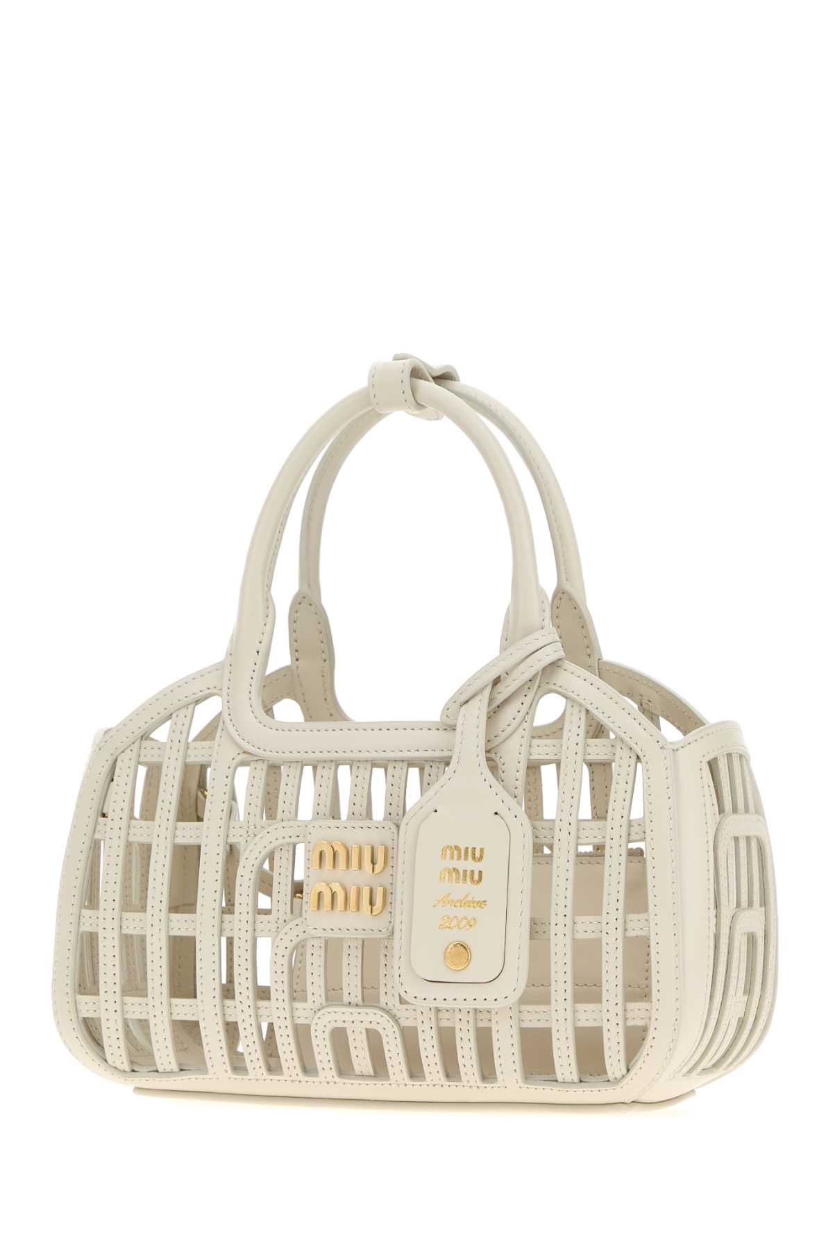Miu Miu Women Chalk Leather Handbag MIU MIU