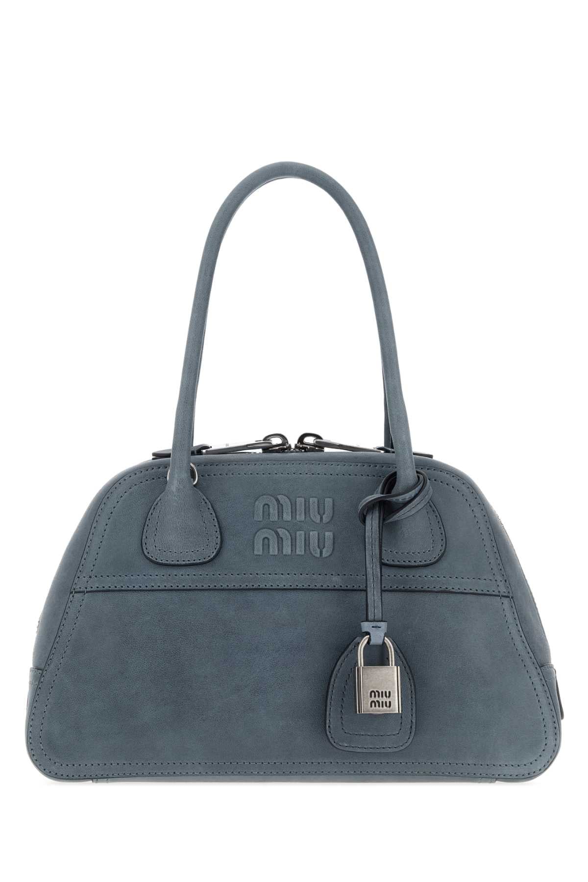 Miu Miu Women Cerulean Blue Leather Vivant Handbag MIU MIU