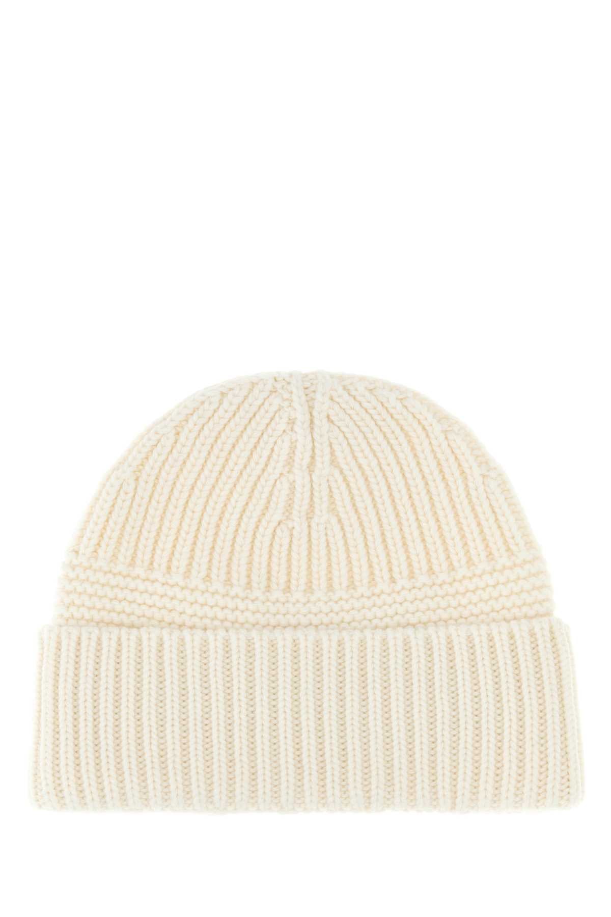 Miu Miu Women White Wool Blend Beanie Hat MIU MIU