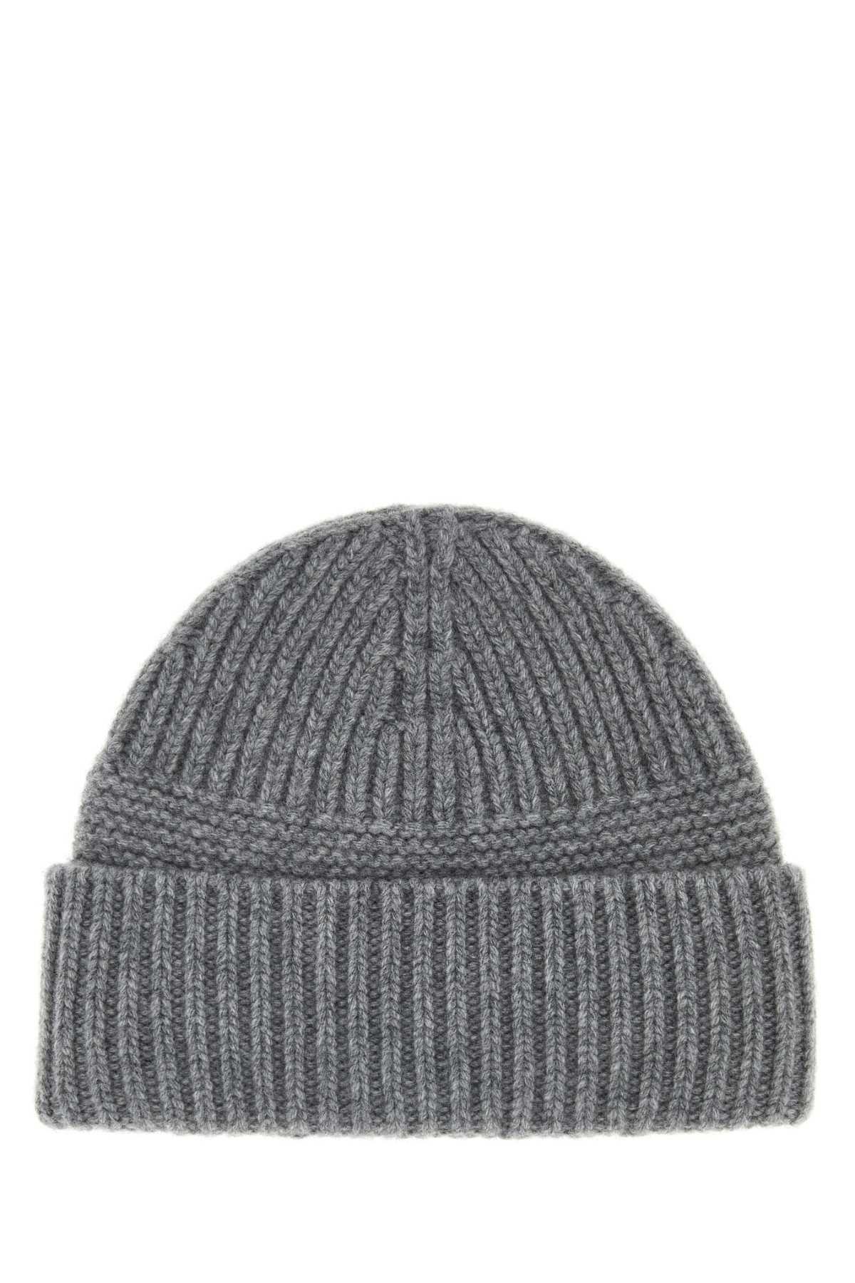 Miu Miu Women Grey Wool Blend Beanie Hat MIU MIU