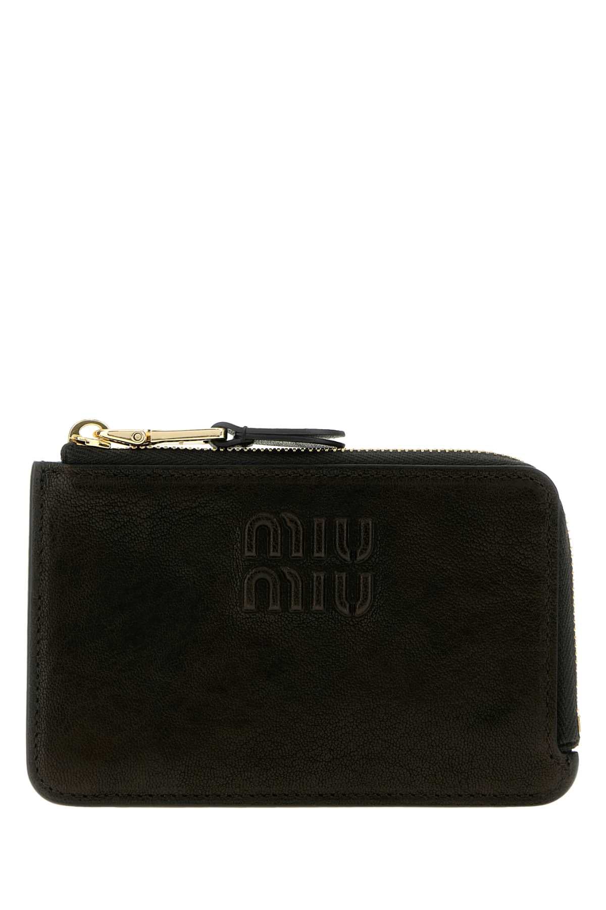 Miu Miu Women Black Leather Card Holder MIU MIU