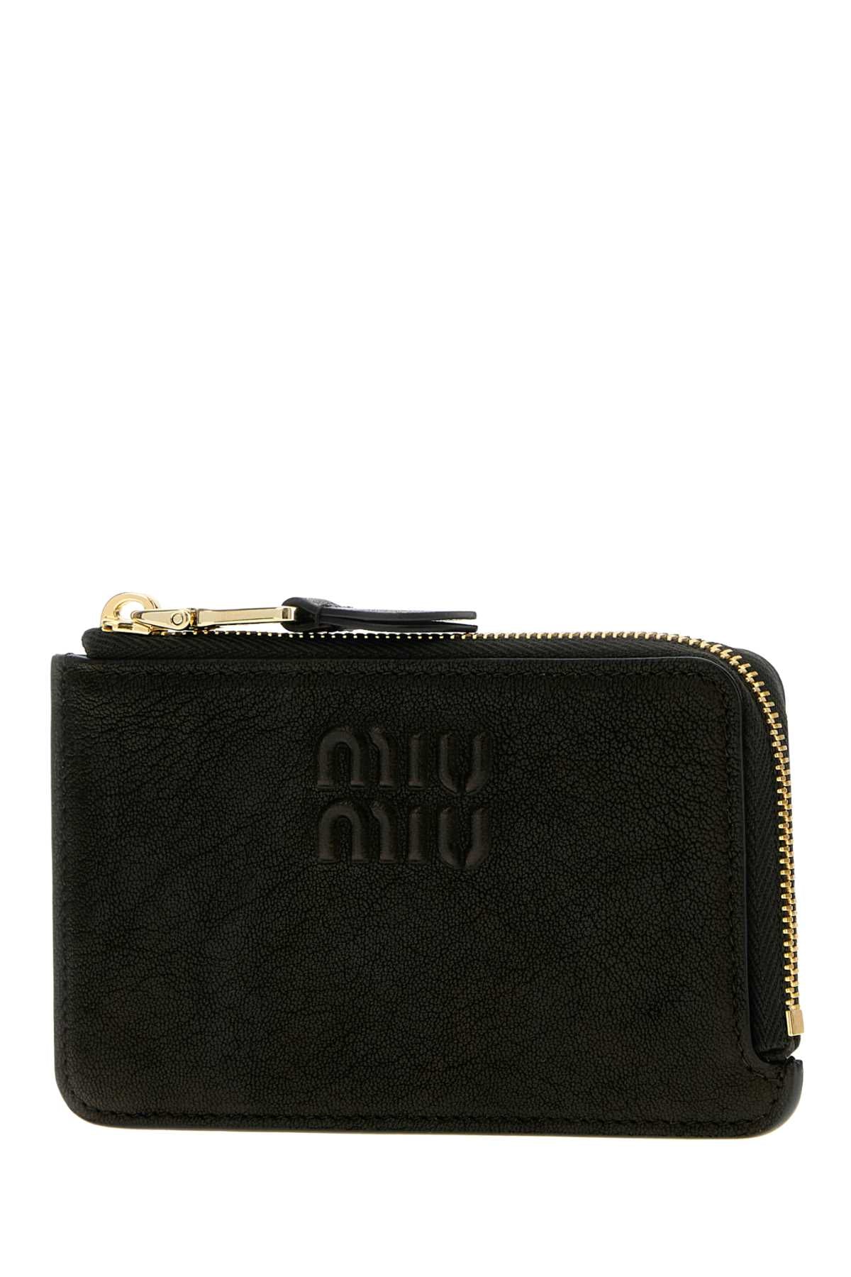 Miu Miu Women Black Leather Card Holder MIU MIU