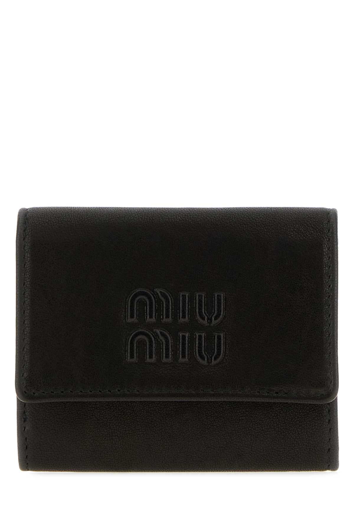 Miu Miu Women Black Nappa Leather Wallet MIU MIU