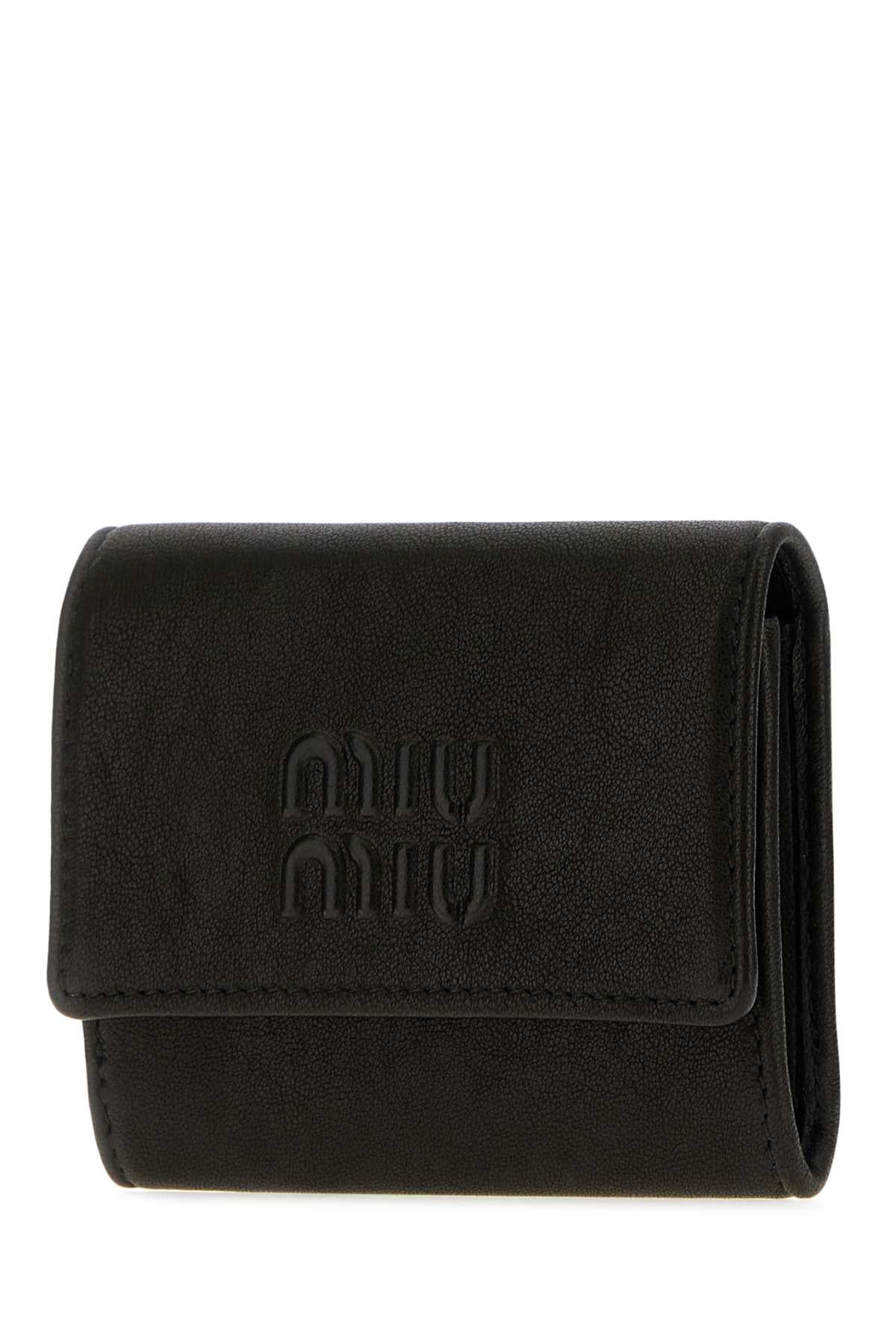 Miu Miu Women Black Nappa Leather Wallet MIU MIU