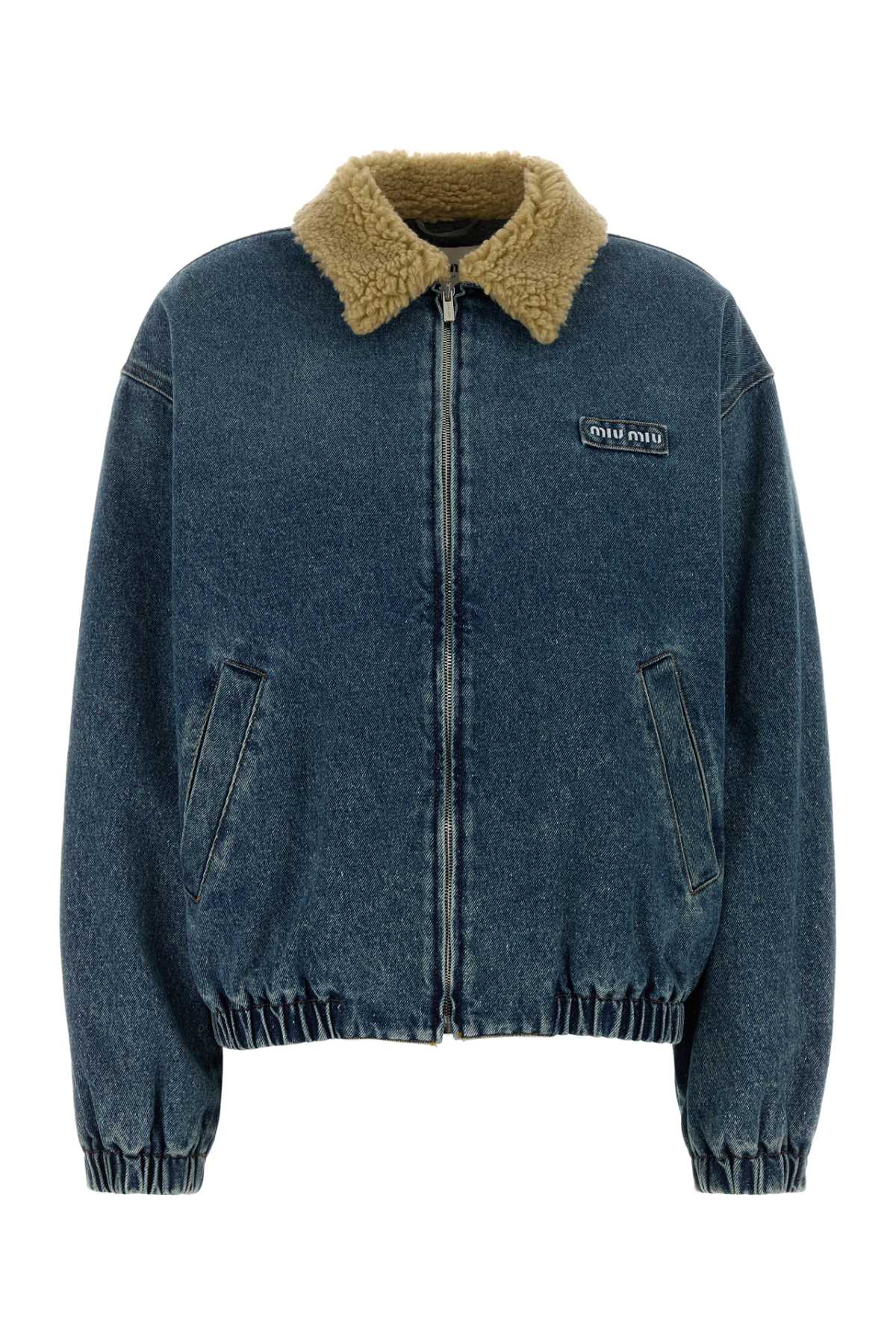 Miu Miu Women Denim Bomber Jacket MIU MIU