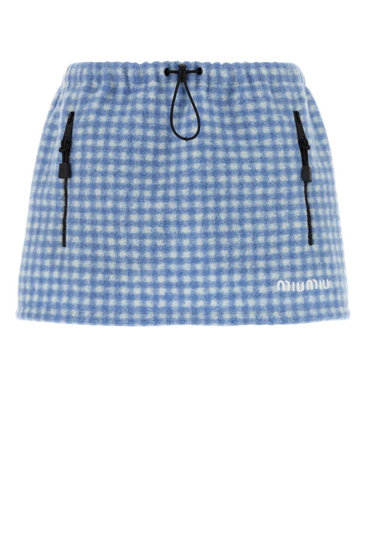 Miu Miu Women Printed Pile Mini Skirt MIU MIU