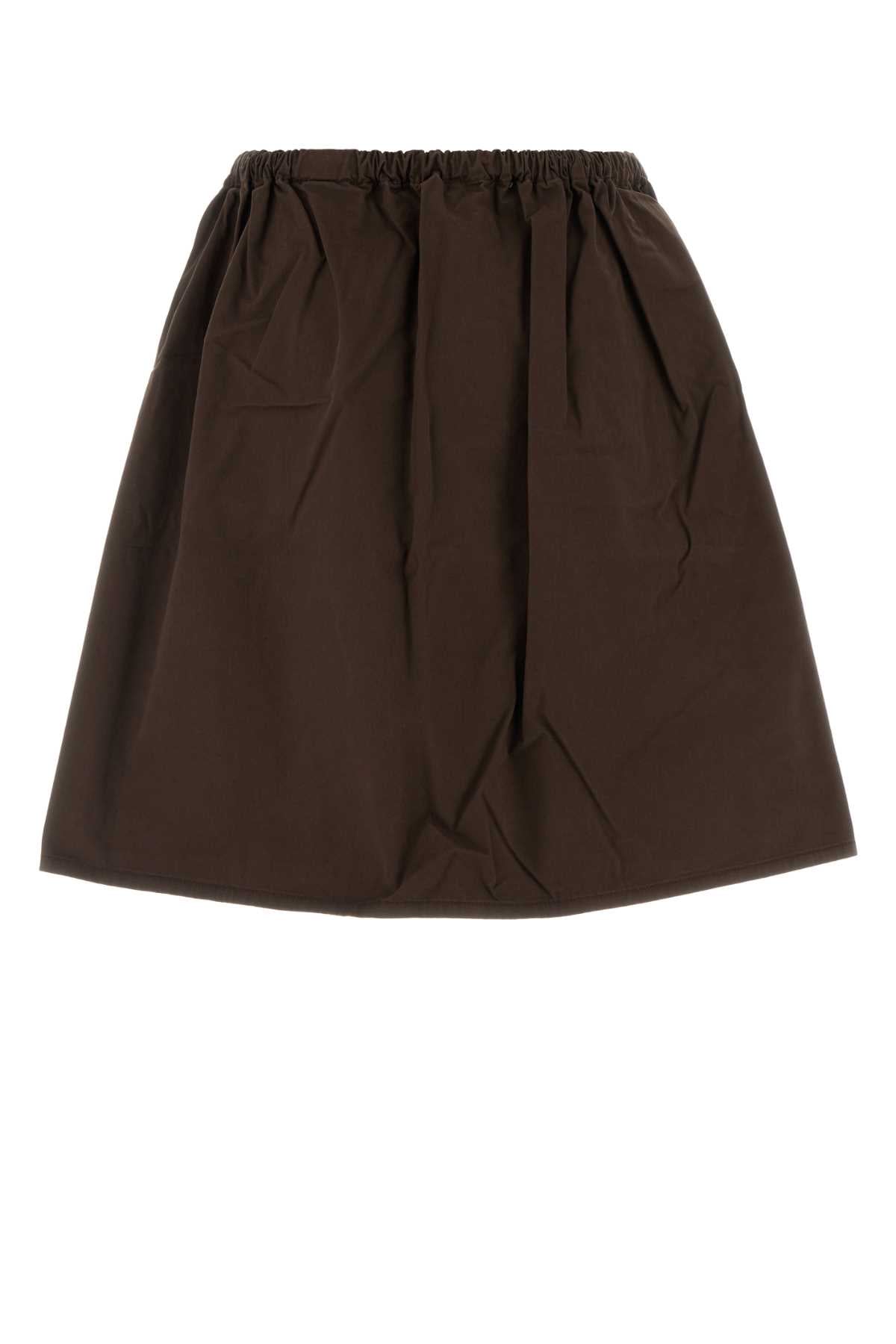 Miu Miu Women Brown Gabardine Skirt MIU MIU