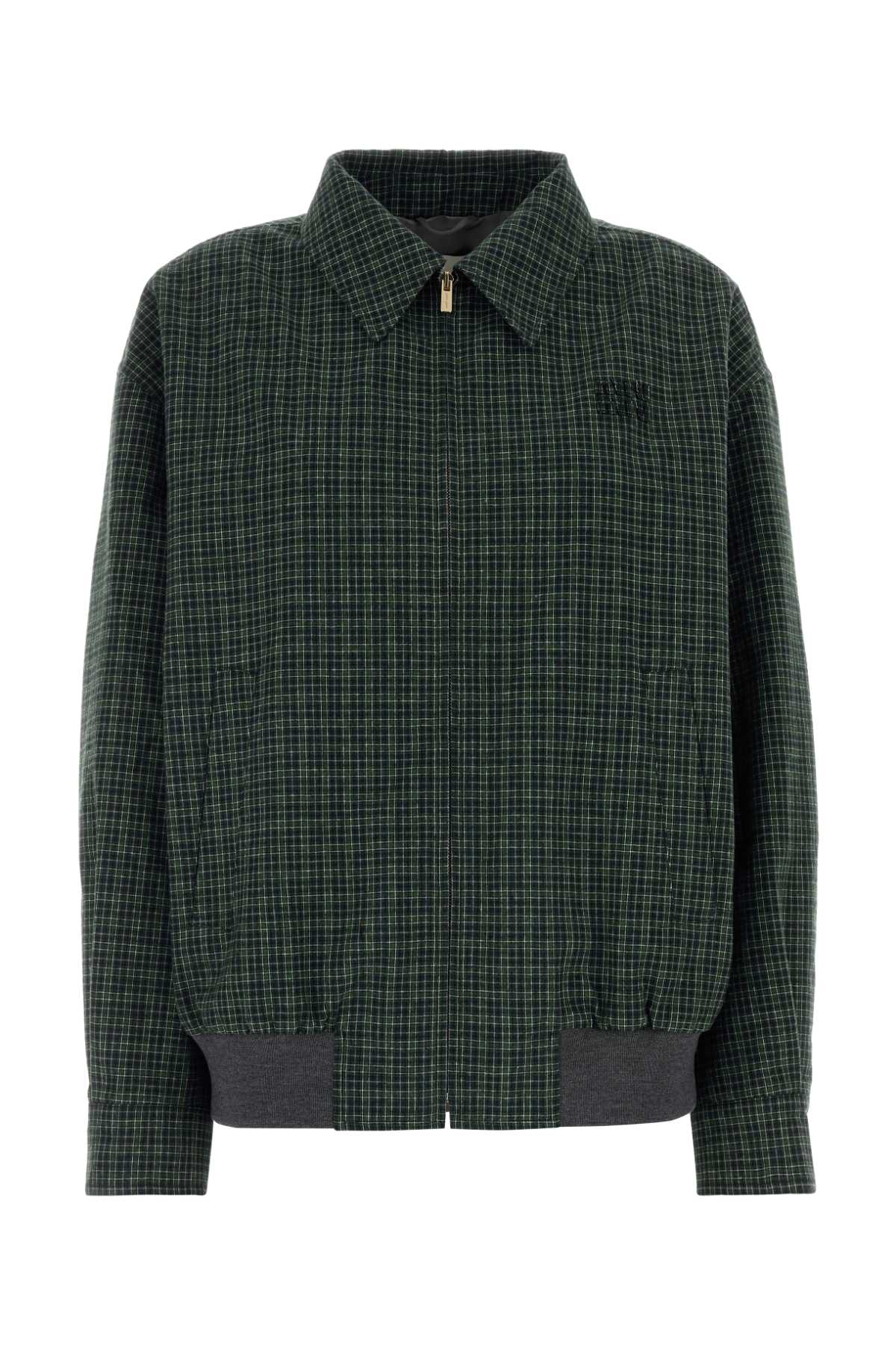 Miu Miu Women Embroidered Flannel Jacket MIU MIU