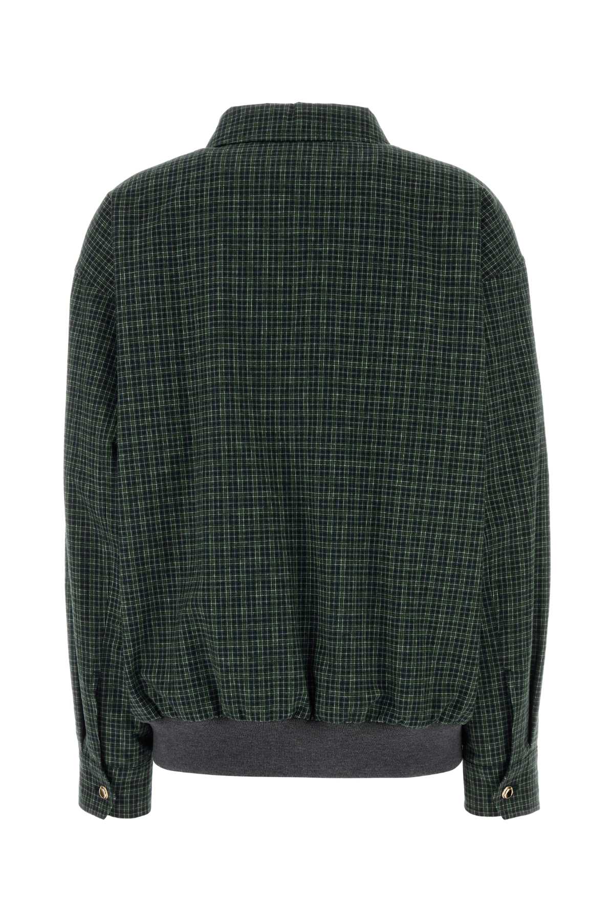 Miu Miu Women Embroidered Flannel Jacket MIU MIU