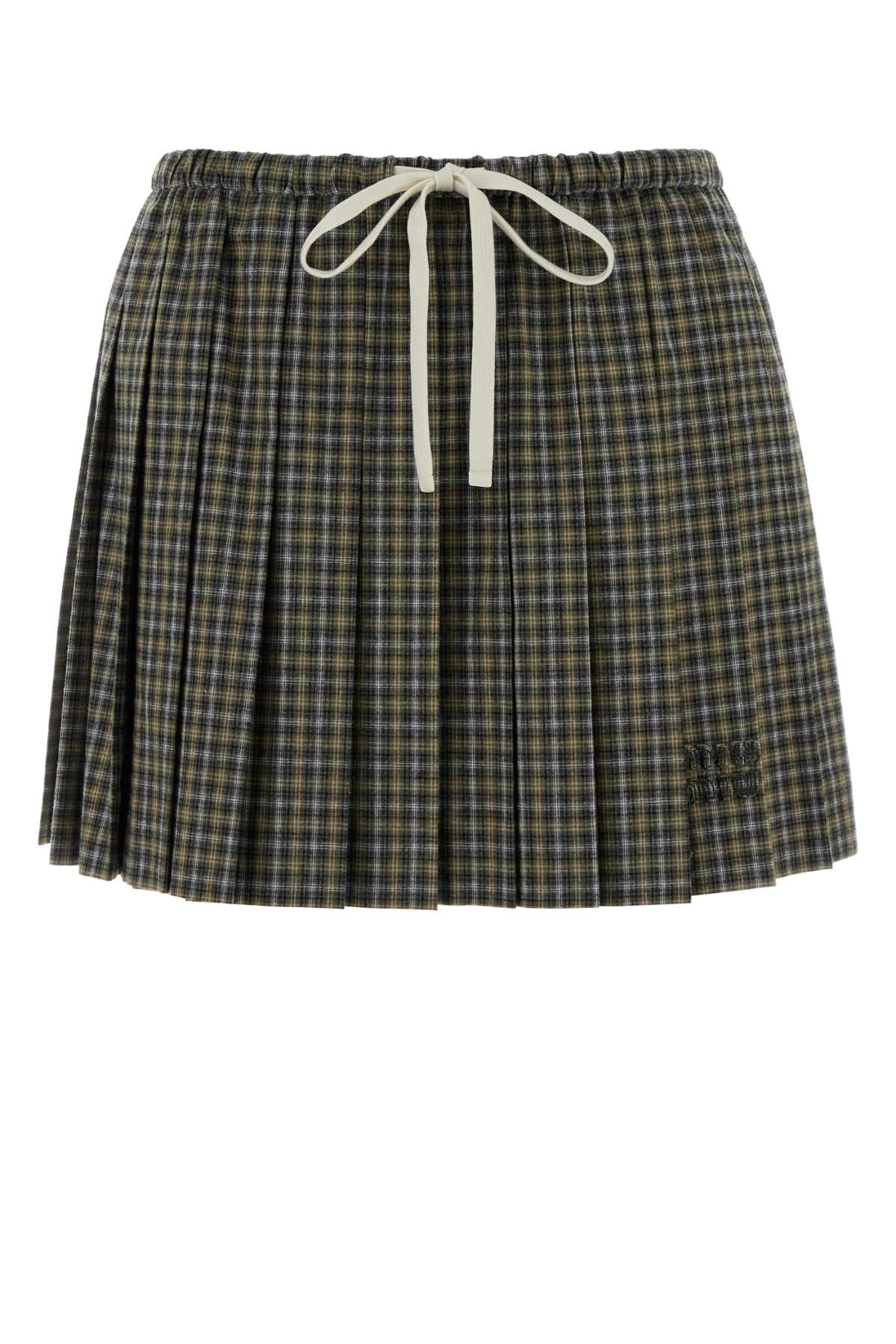 Miu Miu Women Embroidered Flannel Skirt MIU MIU