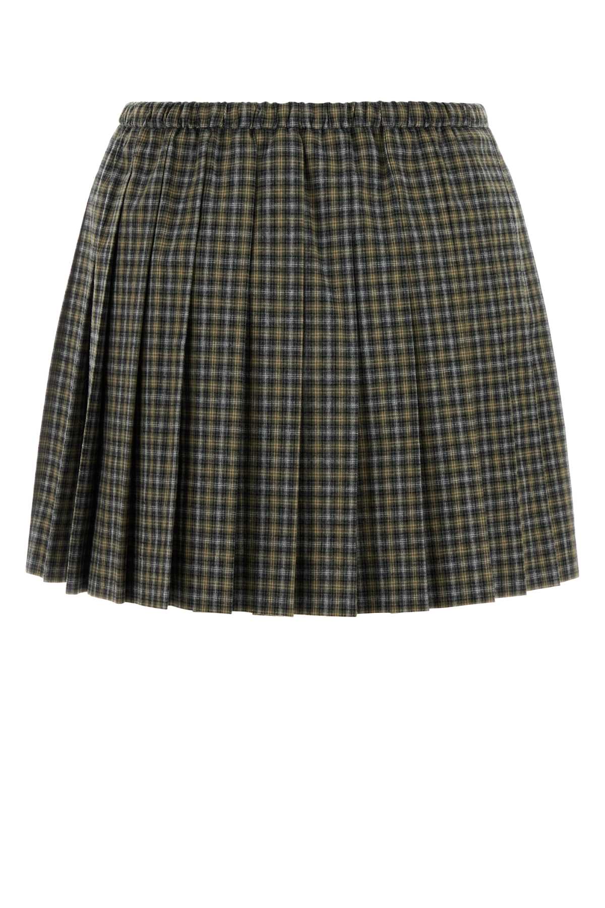 Miu Miu Women Embroidered Flannel Skirt MIU MIU