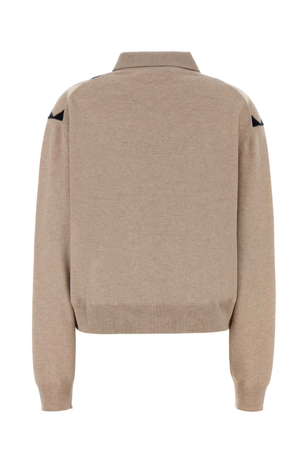 Miu Miu Women Beige Cashmere Polo Shirt MIU MIU