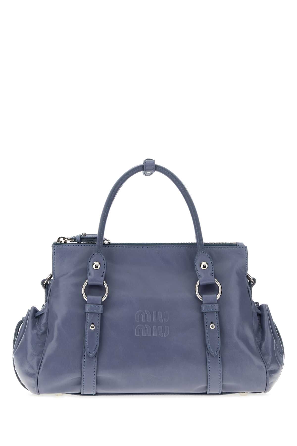 Miu Miu Women Cerulean Blue Leather Handbag MIU MIU