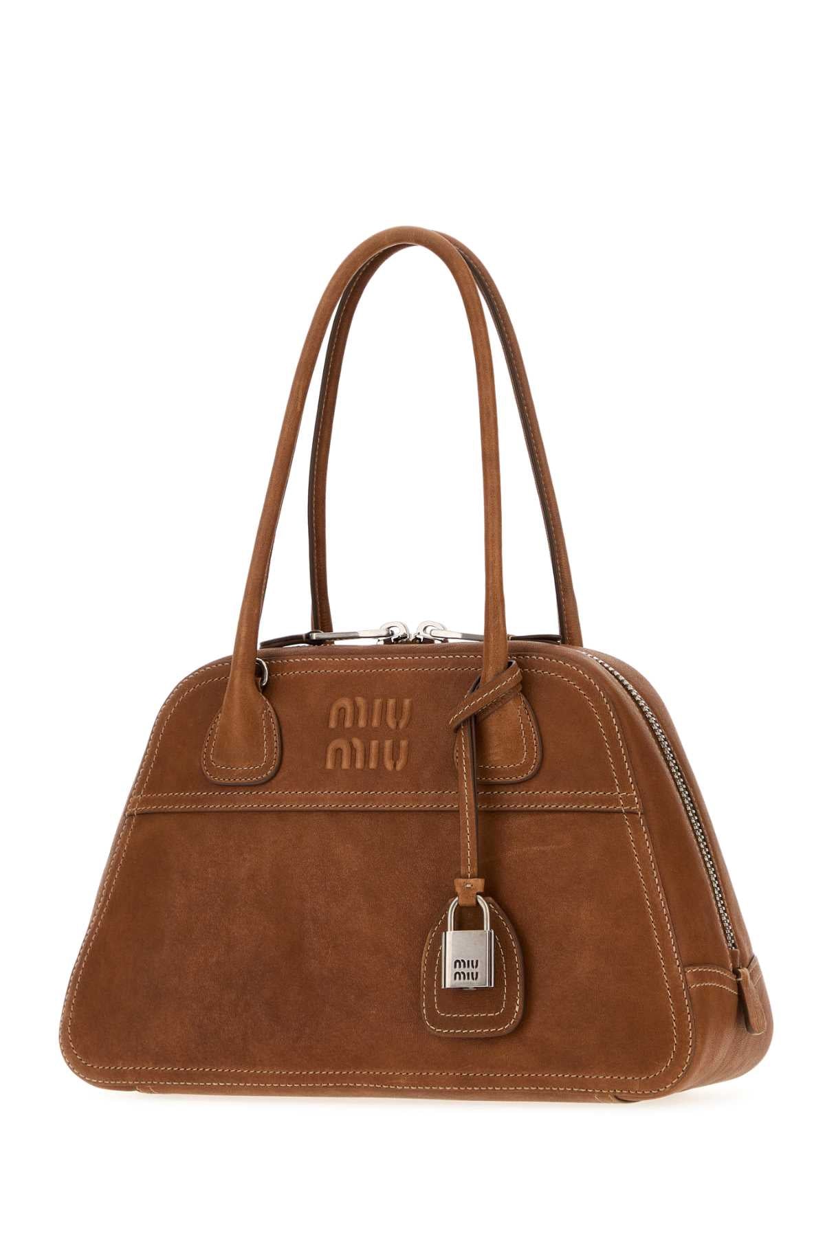 Miu Miu Women Caramel Nappa Leather Vivant Shoulder Bag MIU MIU