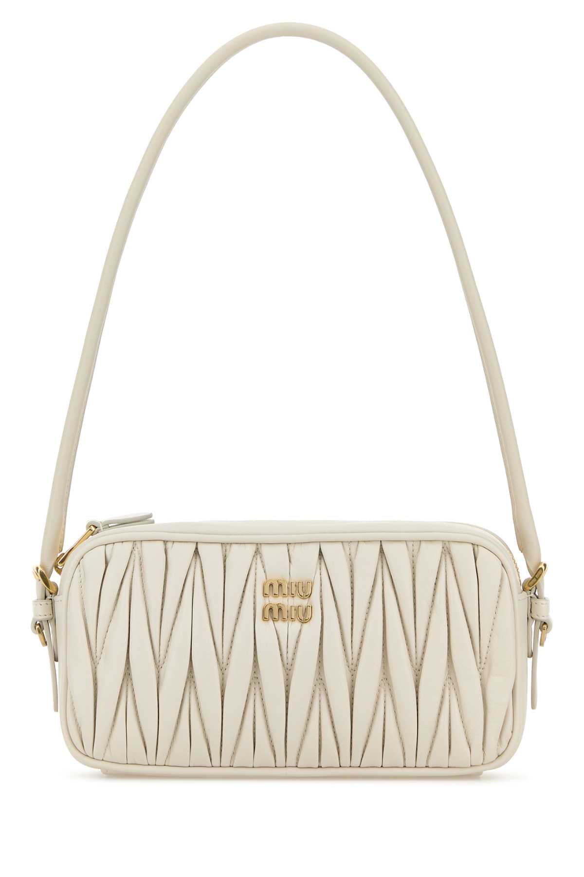 Miu Miu Women White Nappa Leather Shoulder Bag MIU MIU
