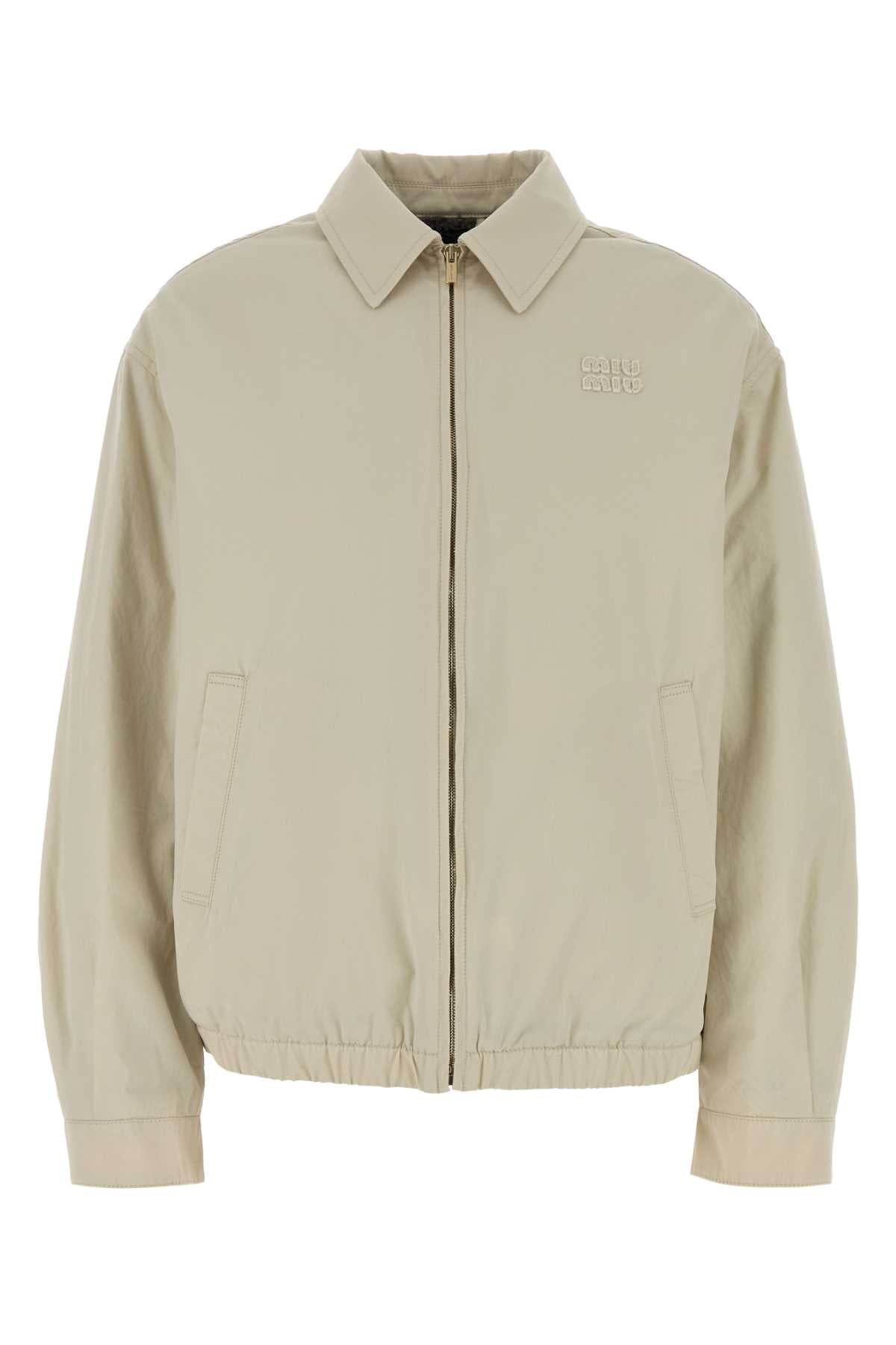 Miu Miu Women Ivory Cotton Jacket MIU MIU